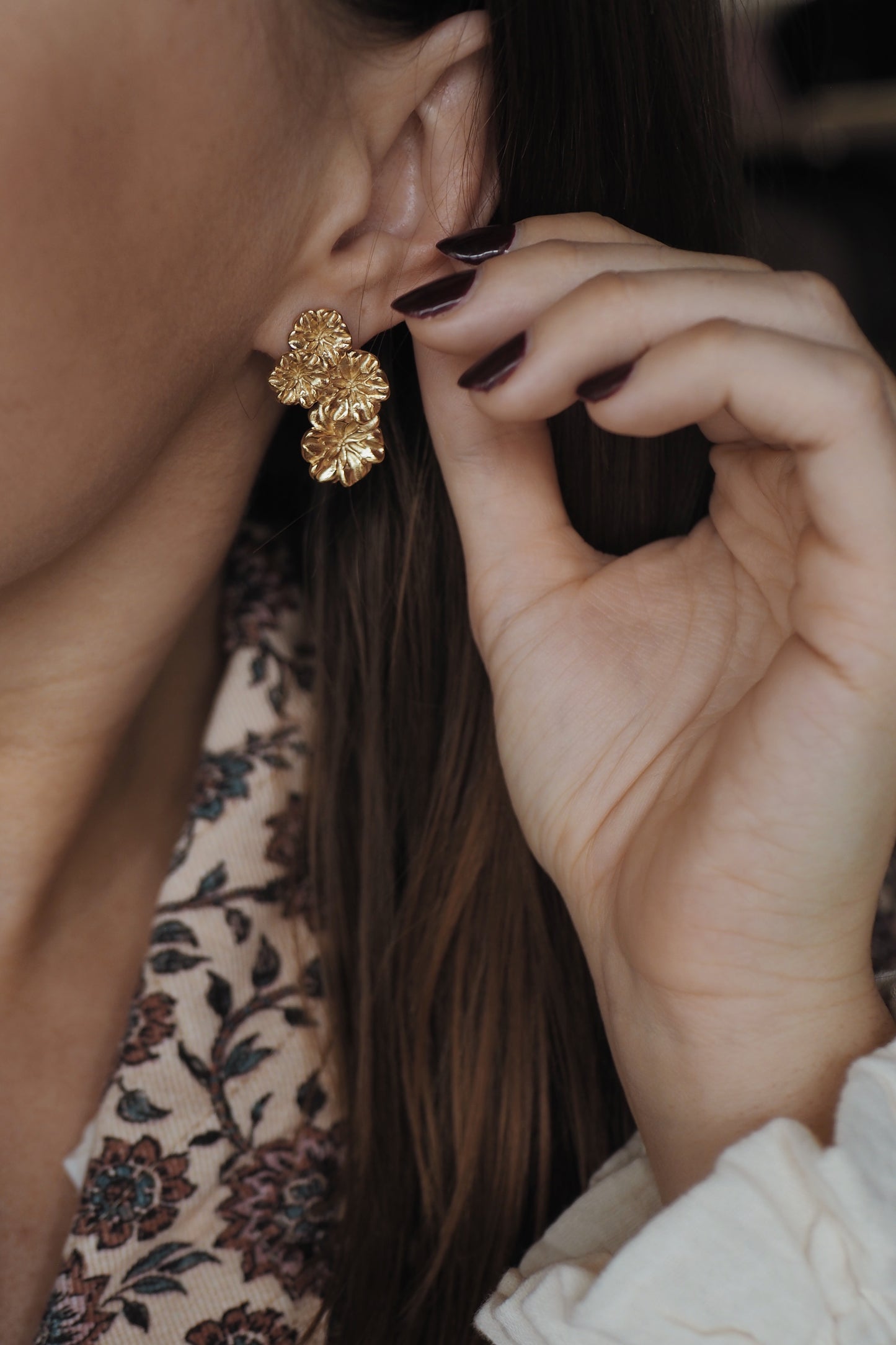 Boucles d'oreille Hortensia