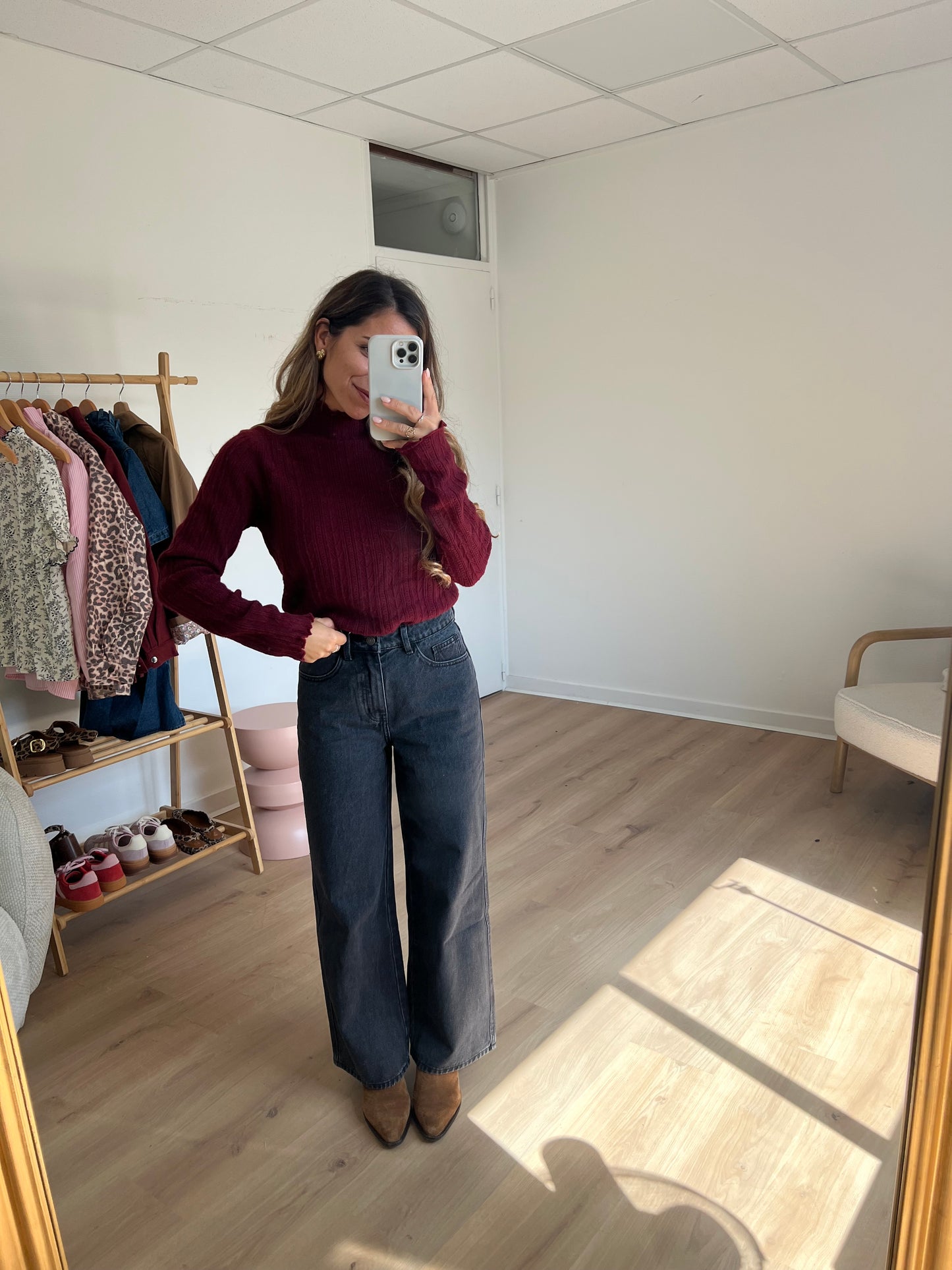 Pull fin Clara bordeaux