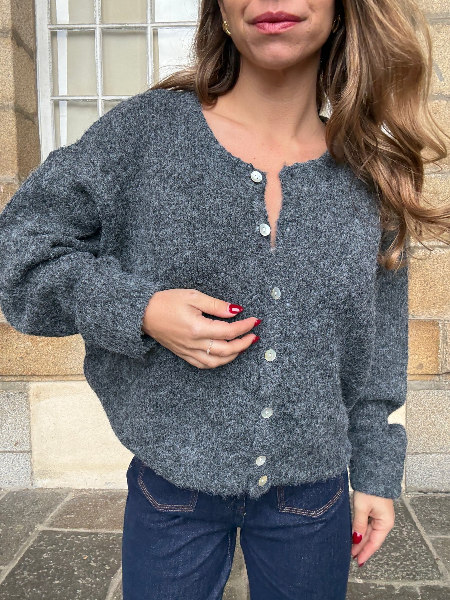 Cardigan Charlie gris foncé