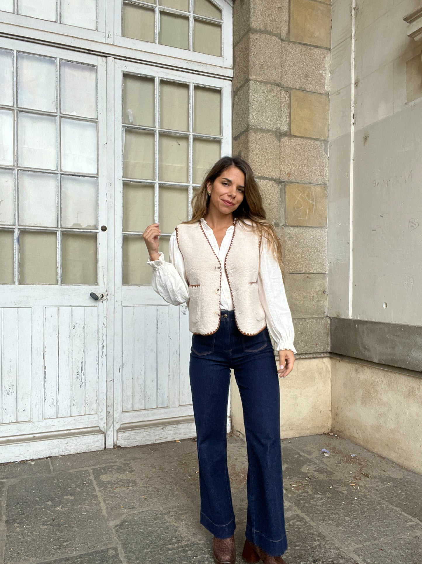 Gilet berger Perrine camel