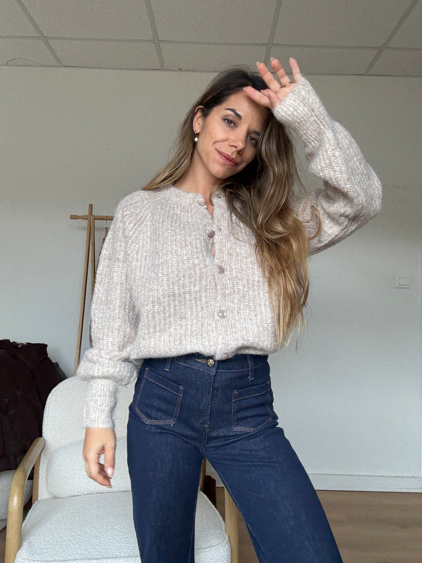 Cardigan Irène taupe