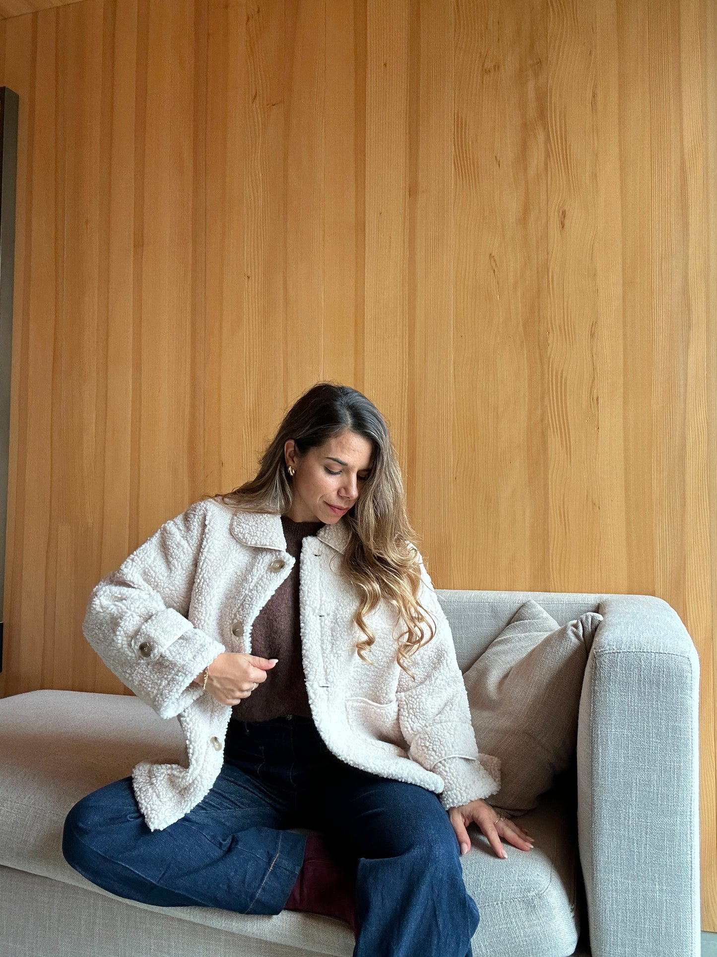 Veste moumoute écrue Juliette