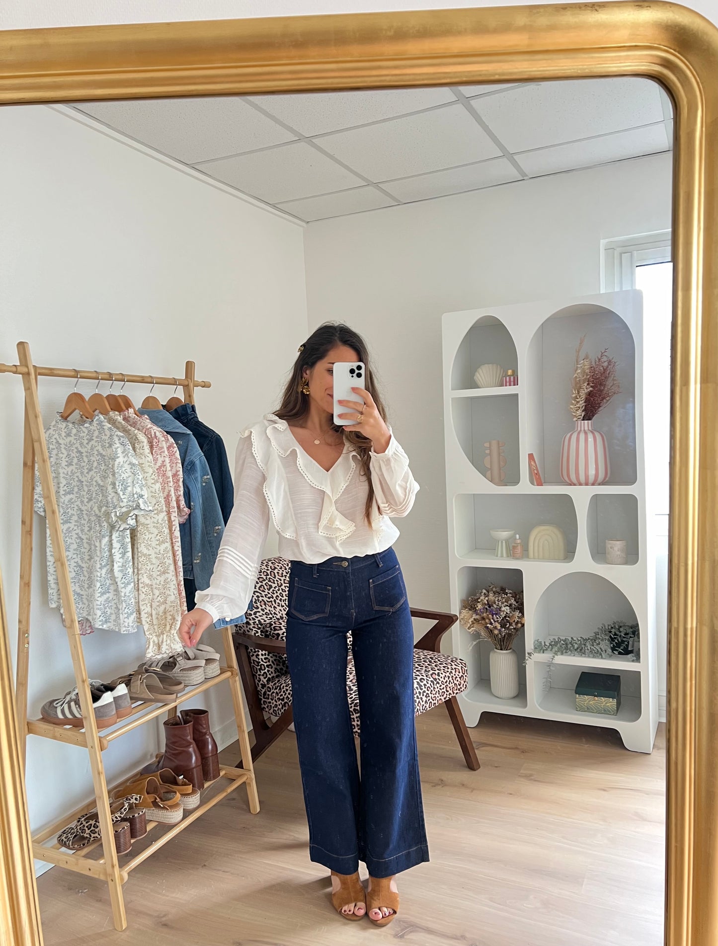 Blouse à volants June ivoire