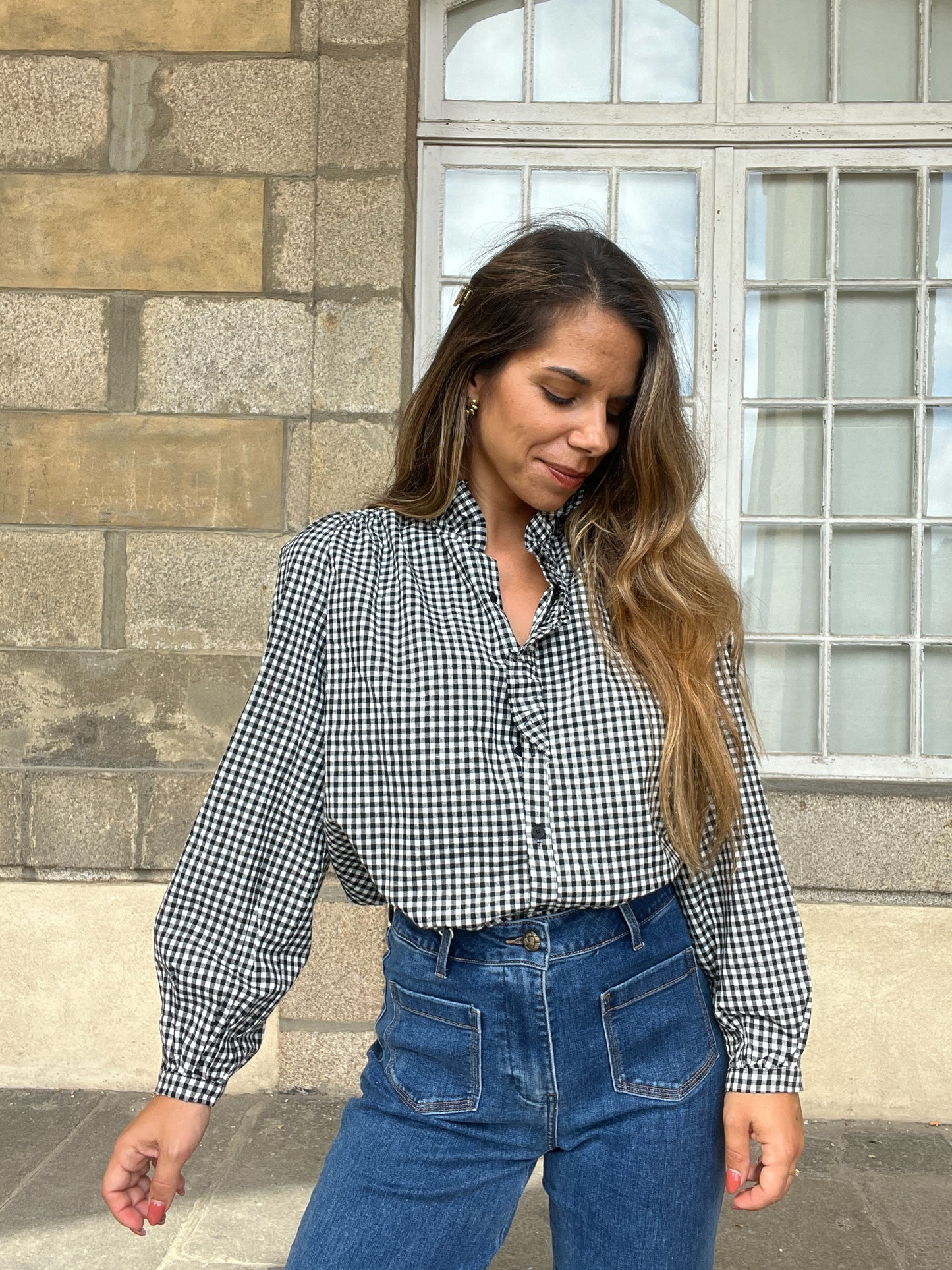 Blouse vichy Ysé noire