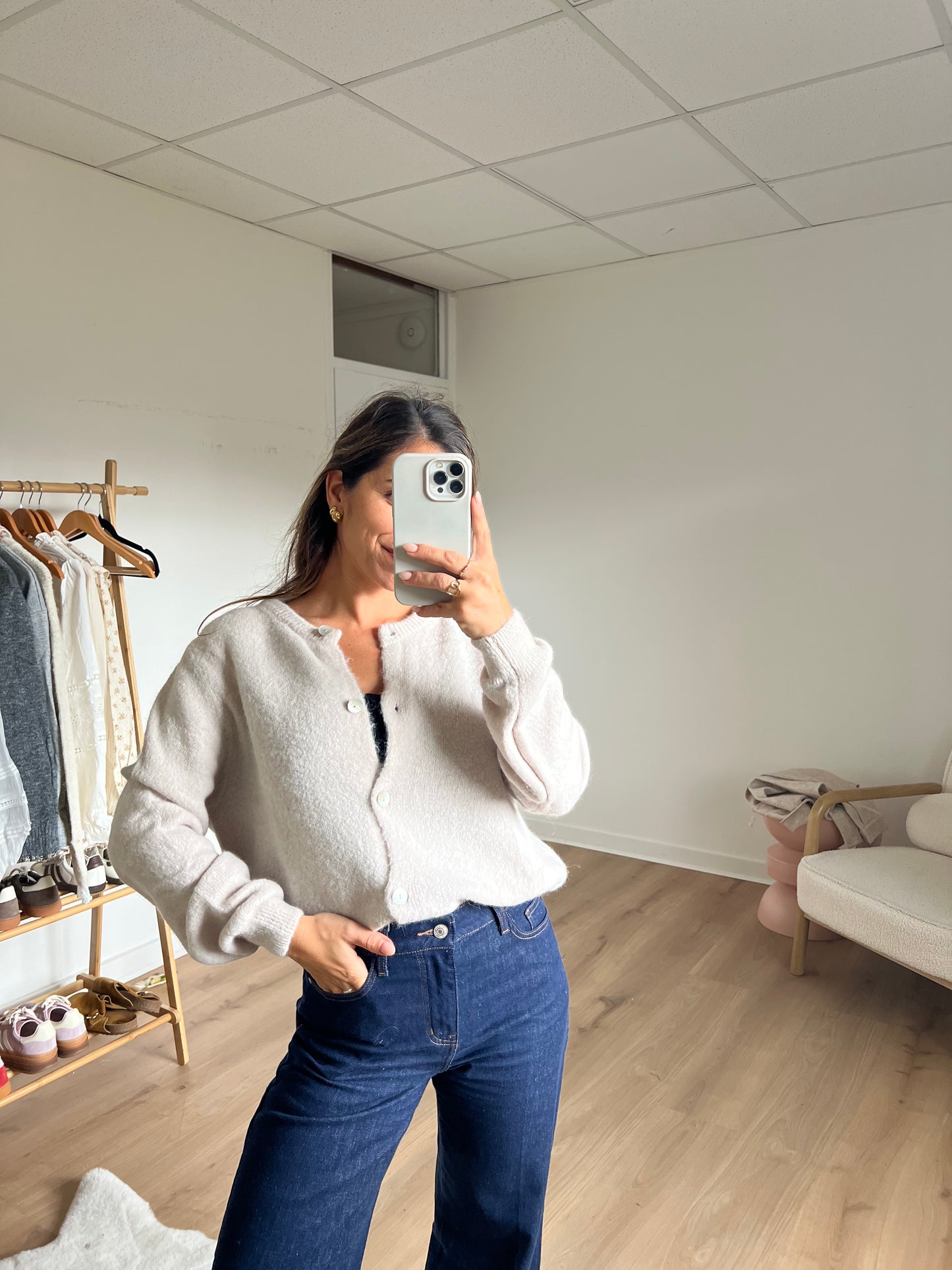 Maille en laine Léonie taupe