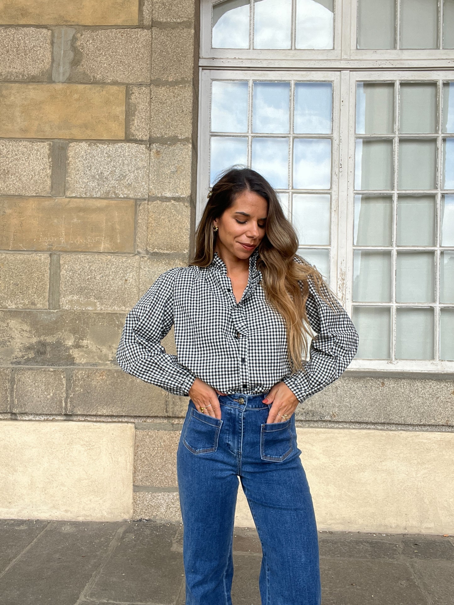 Blouse vichy Ysé noire
