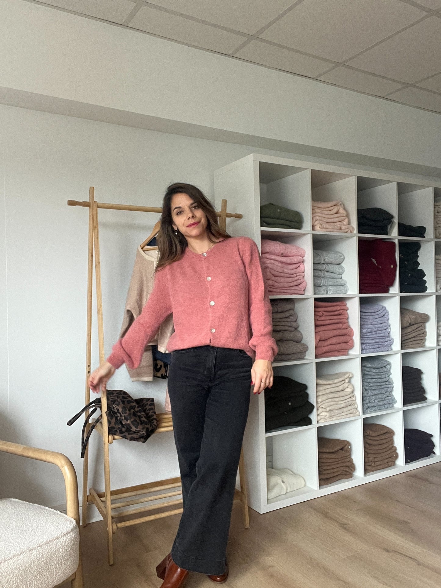Maille en laine Léonie vieux rose