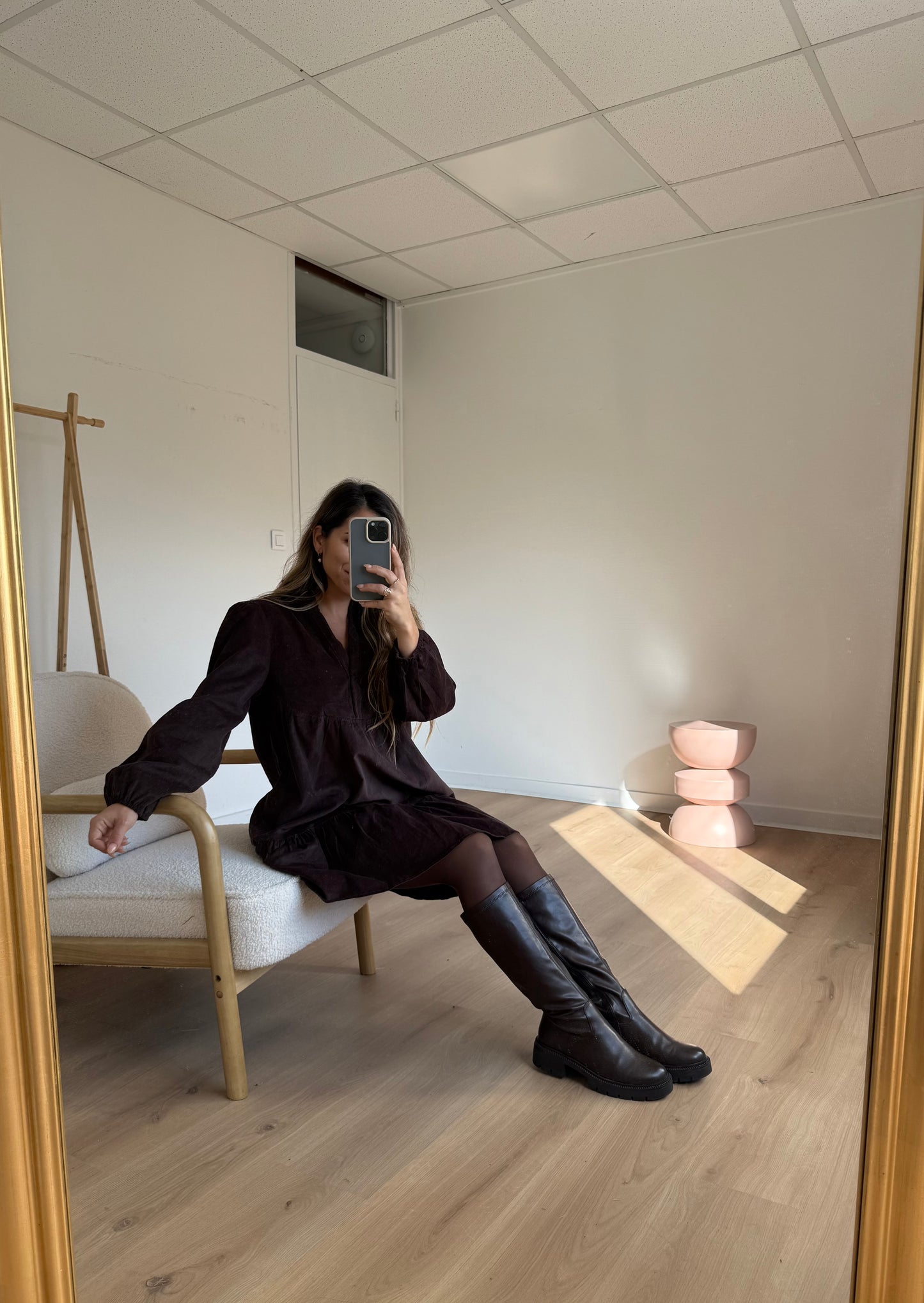 Robe en velours Hortense chocolat