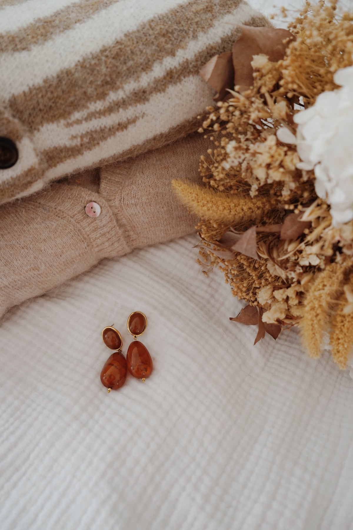 Boucles d'oreilles Orso camel