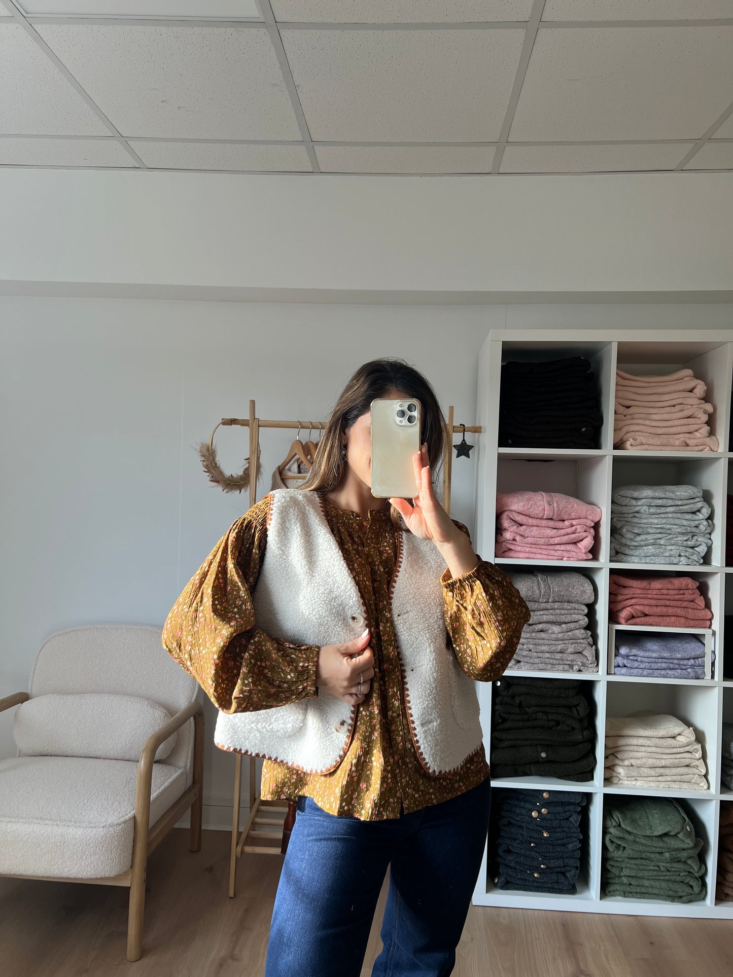 Gilet berger Perrine camel