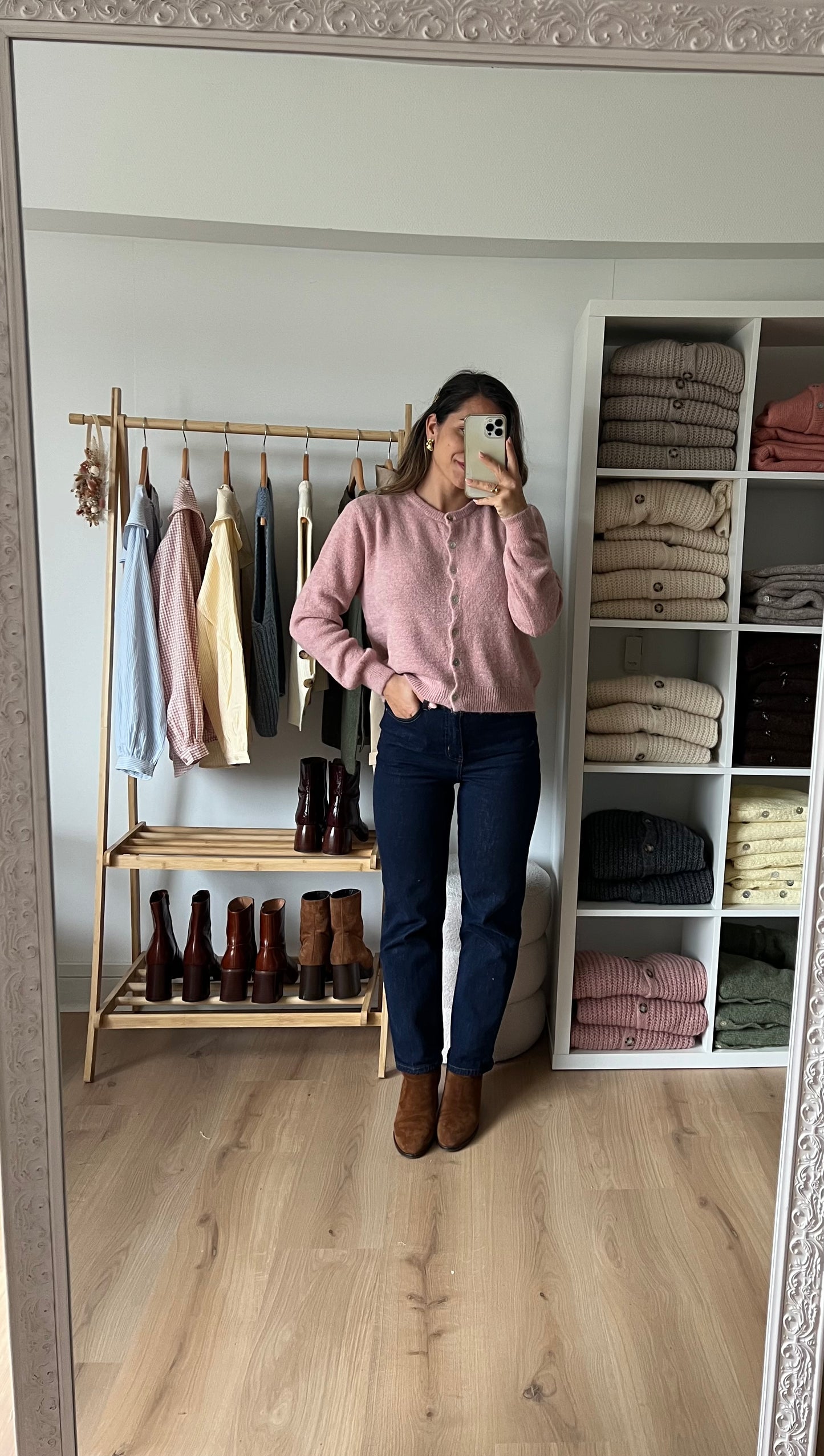 Cardigan vieux rose Léonore