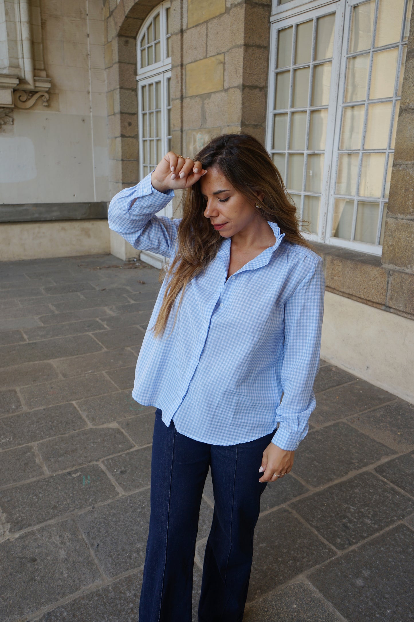 Chemise vichy bleue Albane