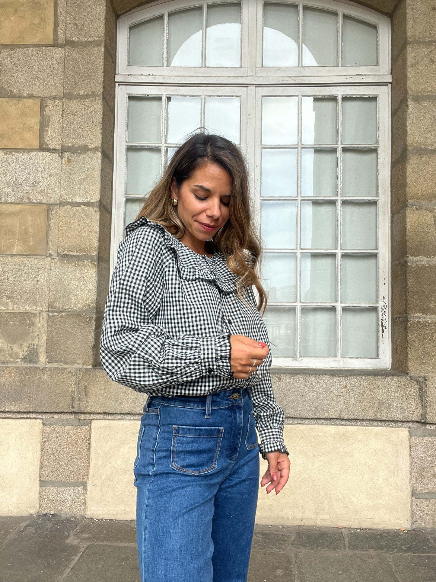 Blouse vichy Capucine noire