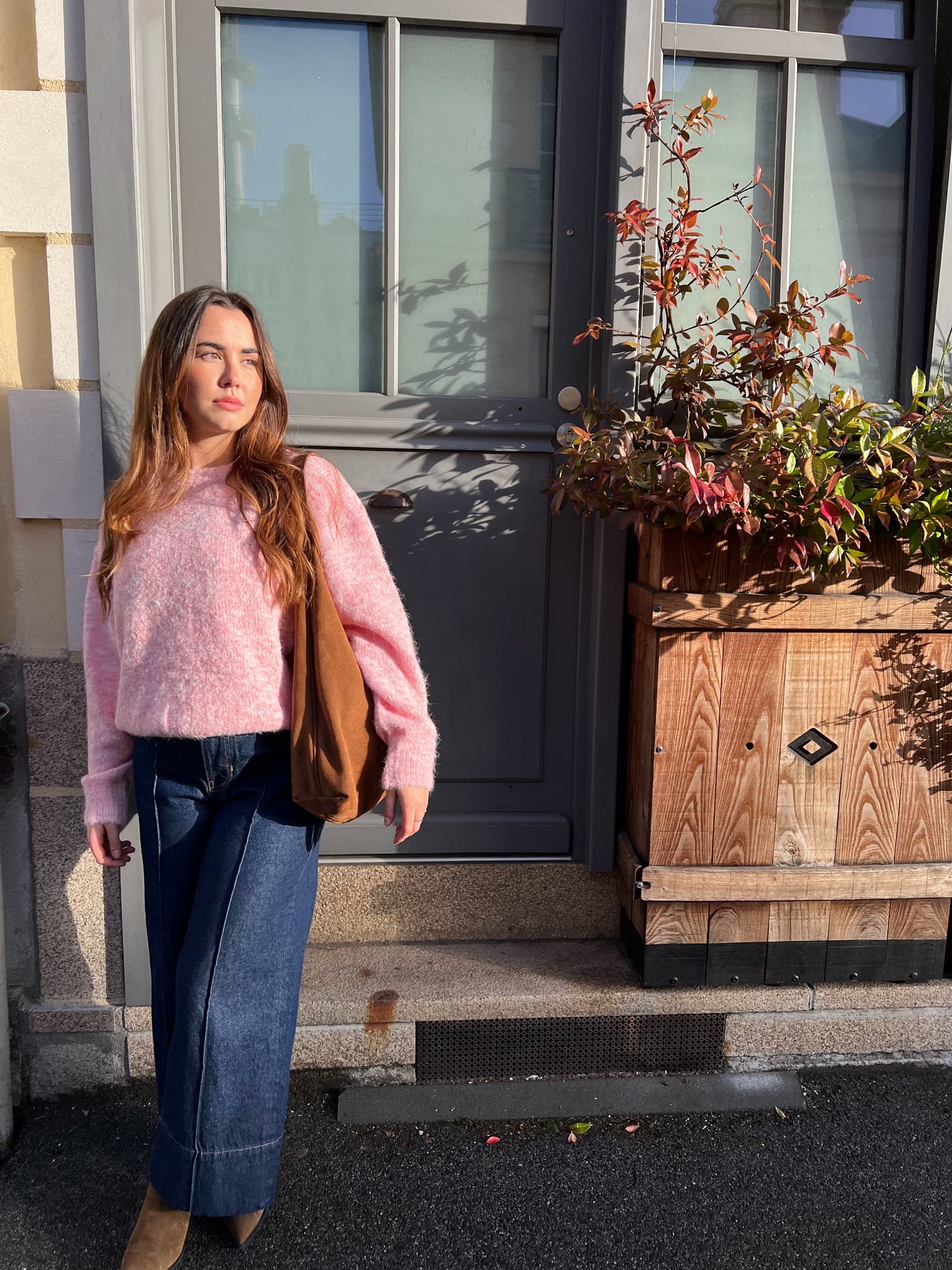Pull rose chiné Louise