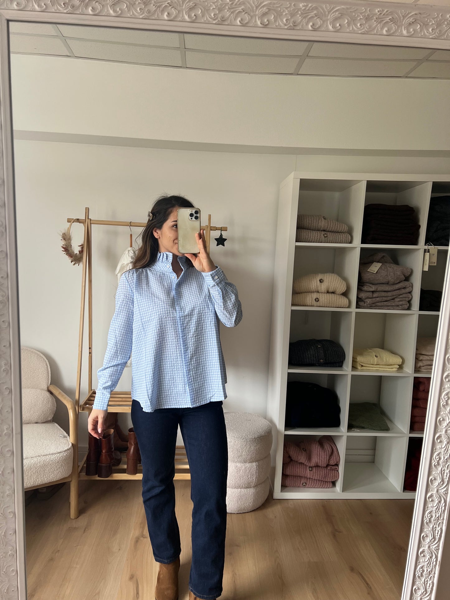 Chemise vichy bleue Albane
