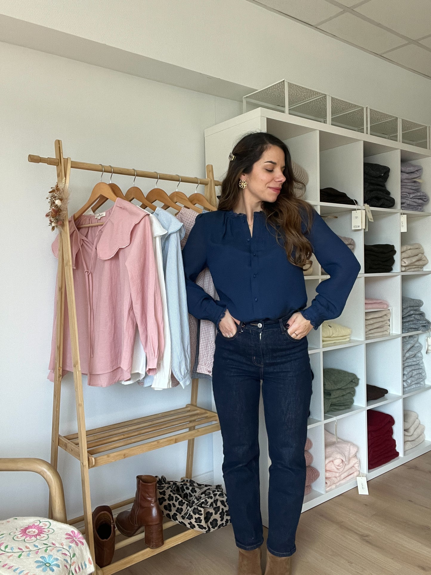 Blouse Catherine bleue marine