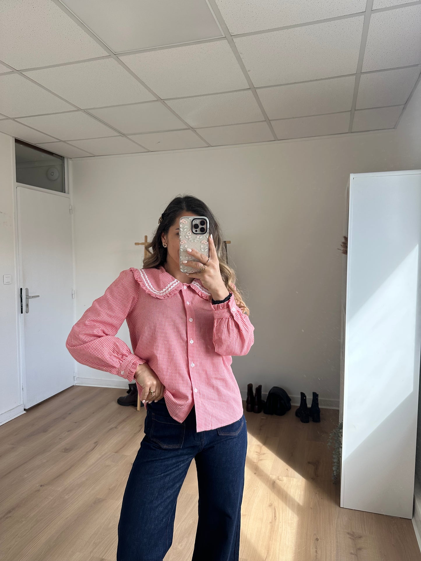 Blouse vichy col Claudine Anaëlle