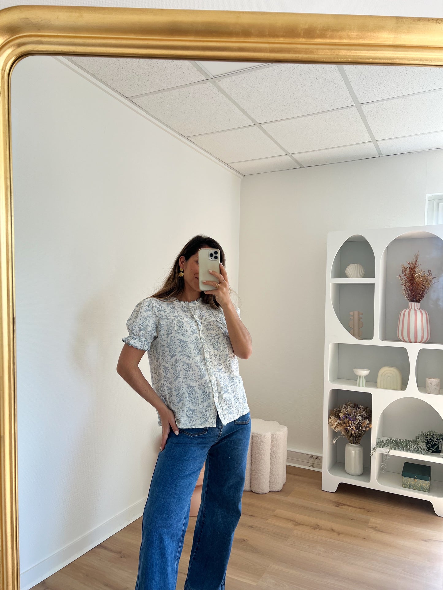 Blouse à manches courtes Mila bleue
