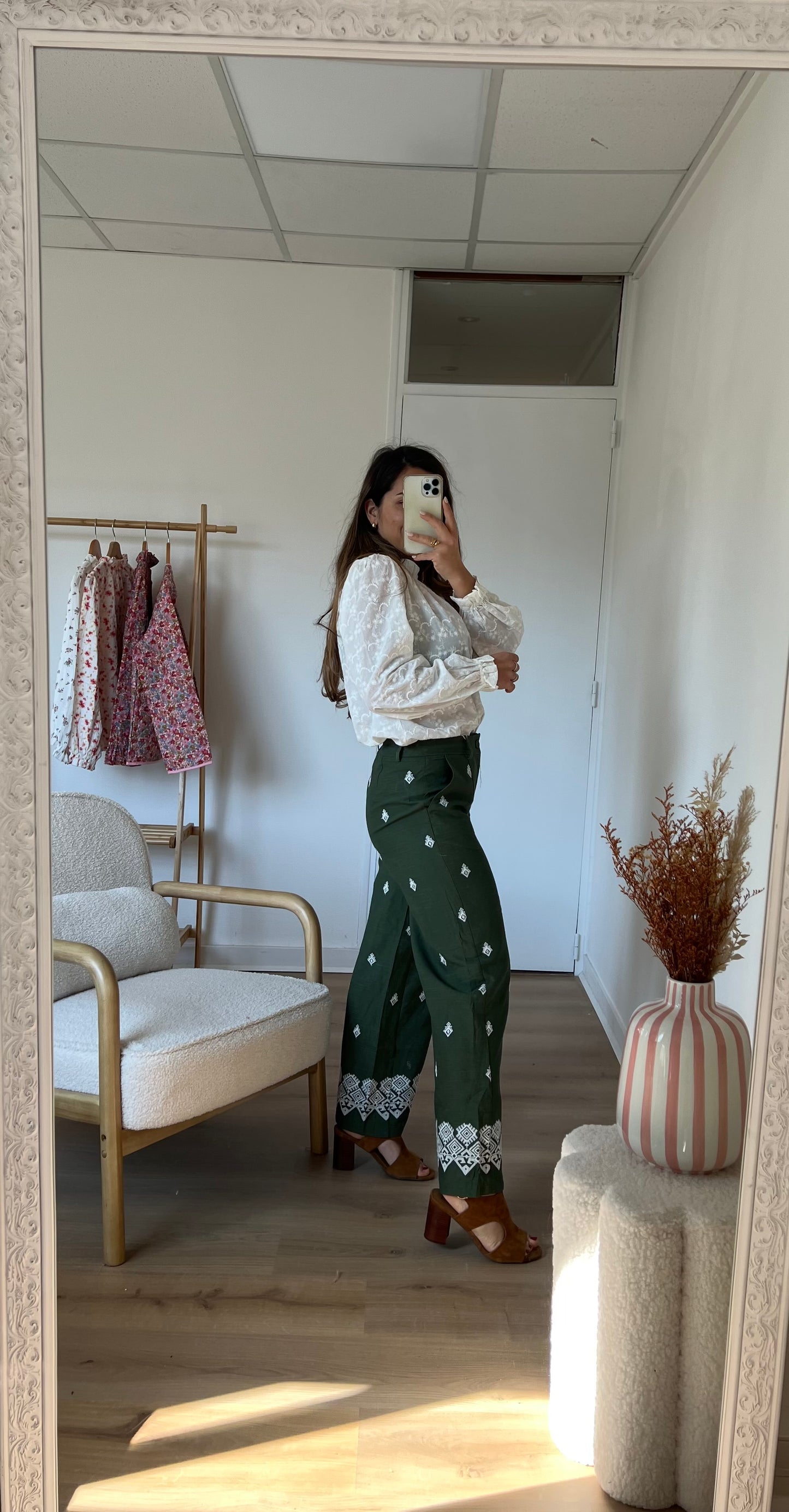 Pantalon fluide Lola kaki