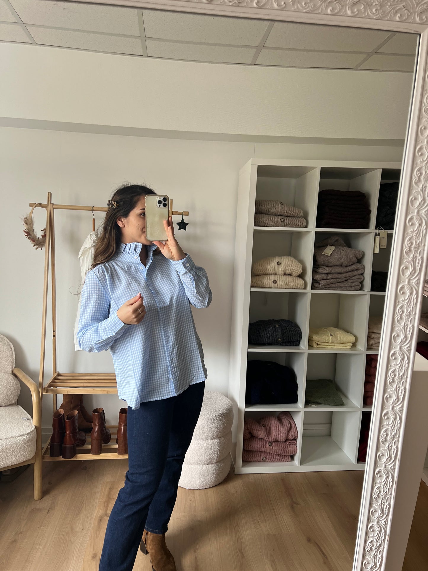 Chemise vichy bleue Albane