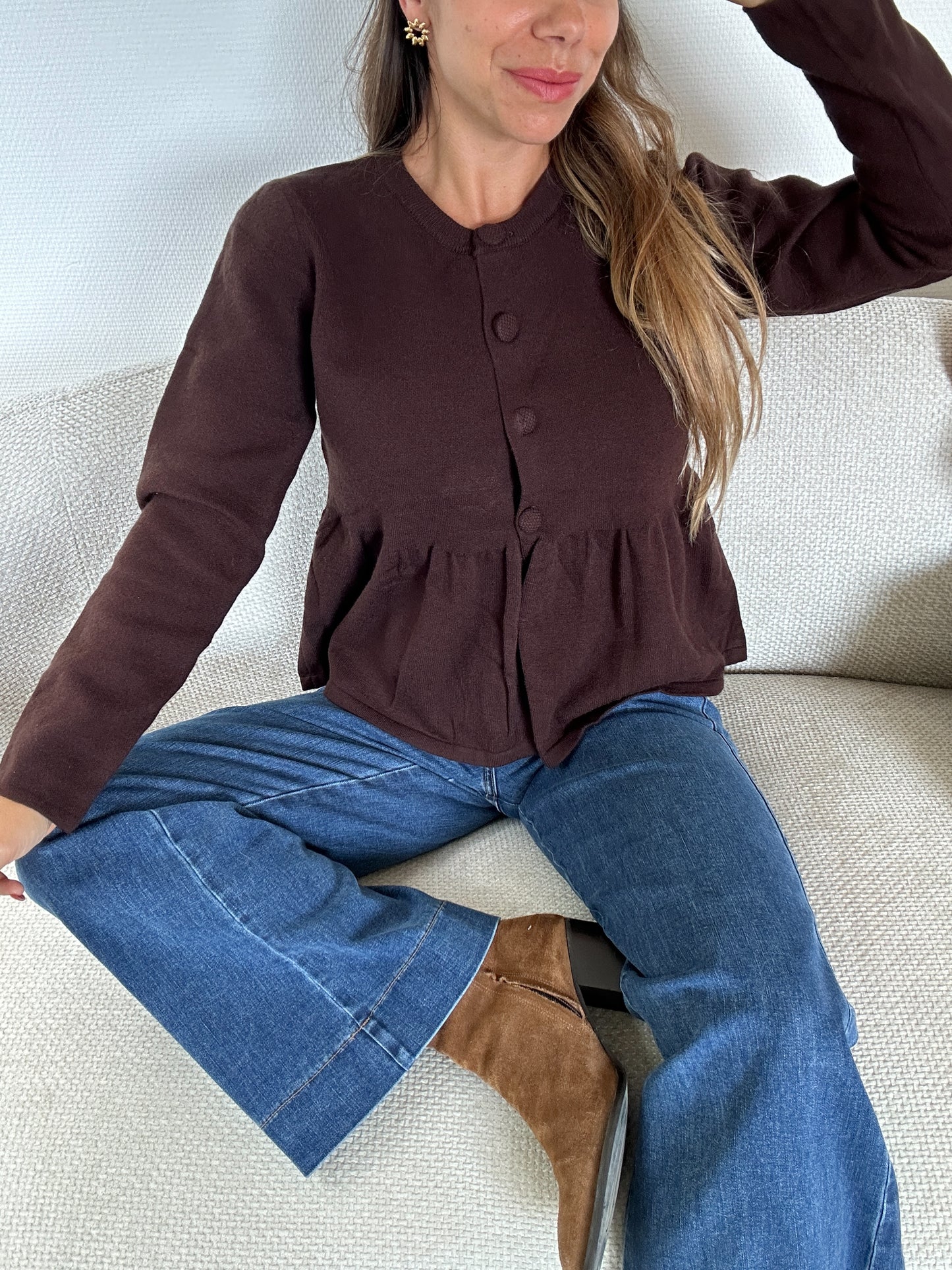 Blouse en maille Eva chocolat