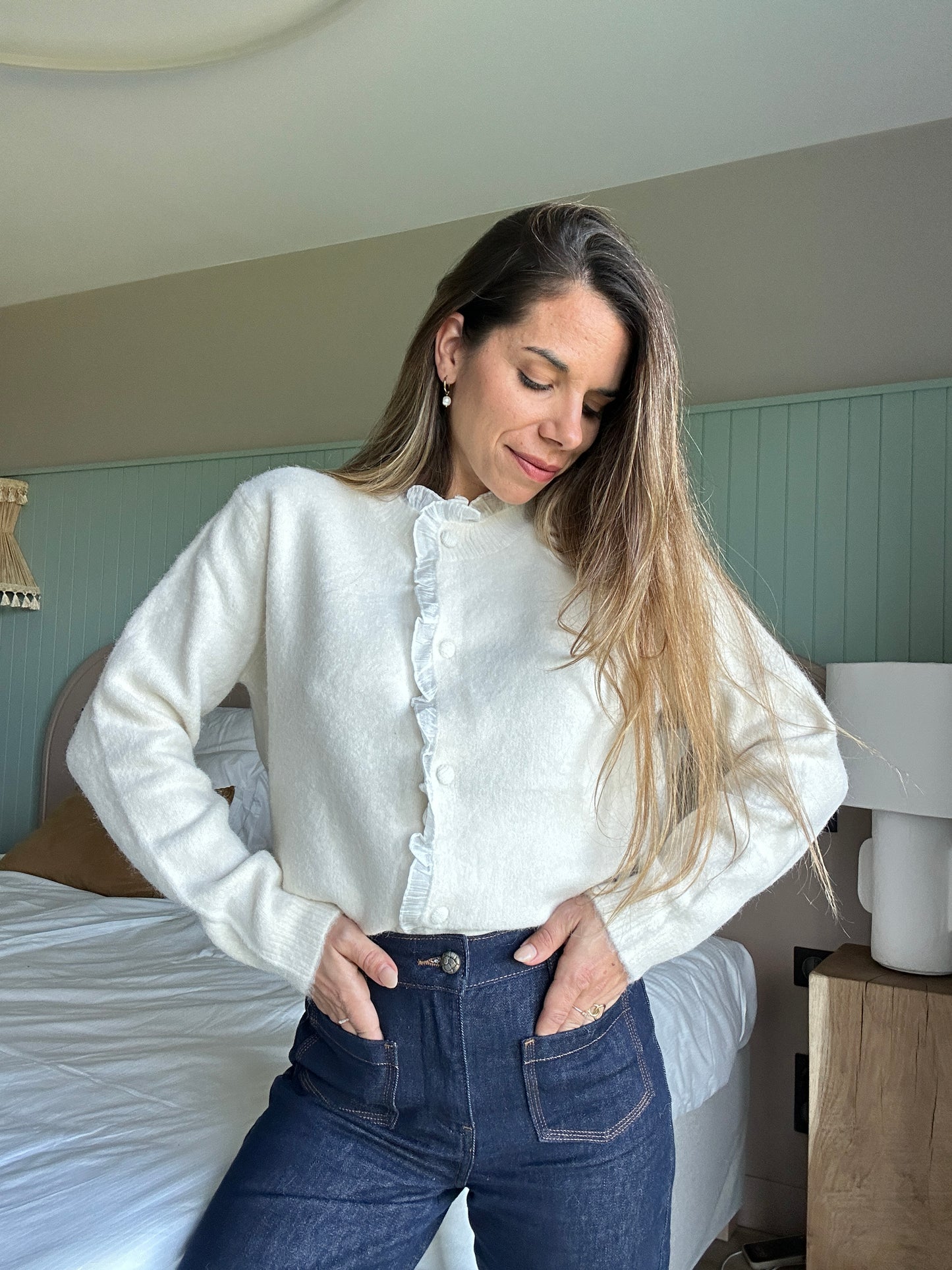 Cardigan avec des détails en voile Isaure