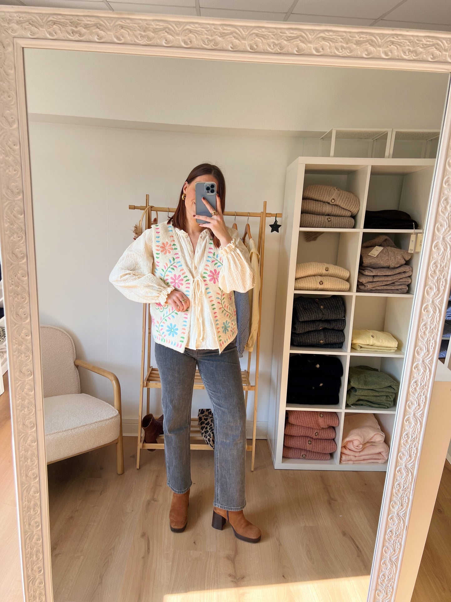 Jean droit Solange gris