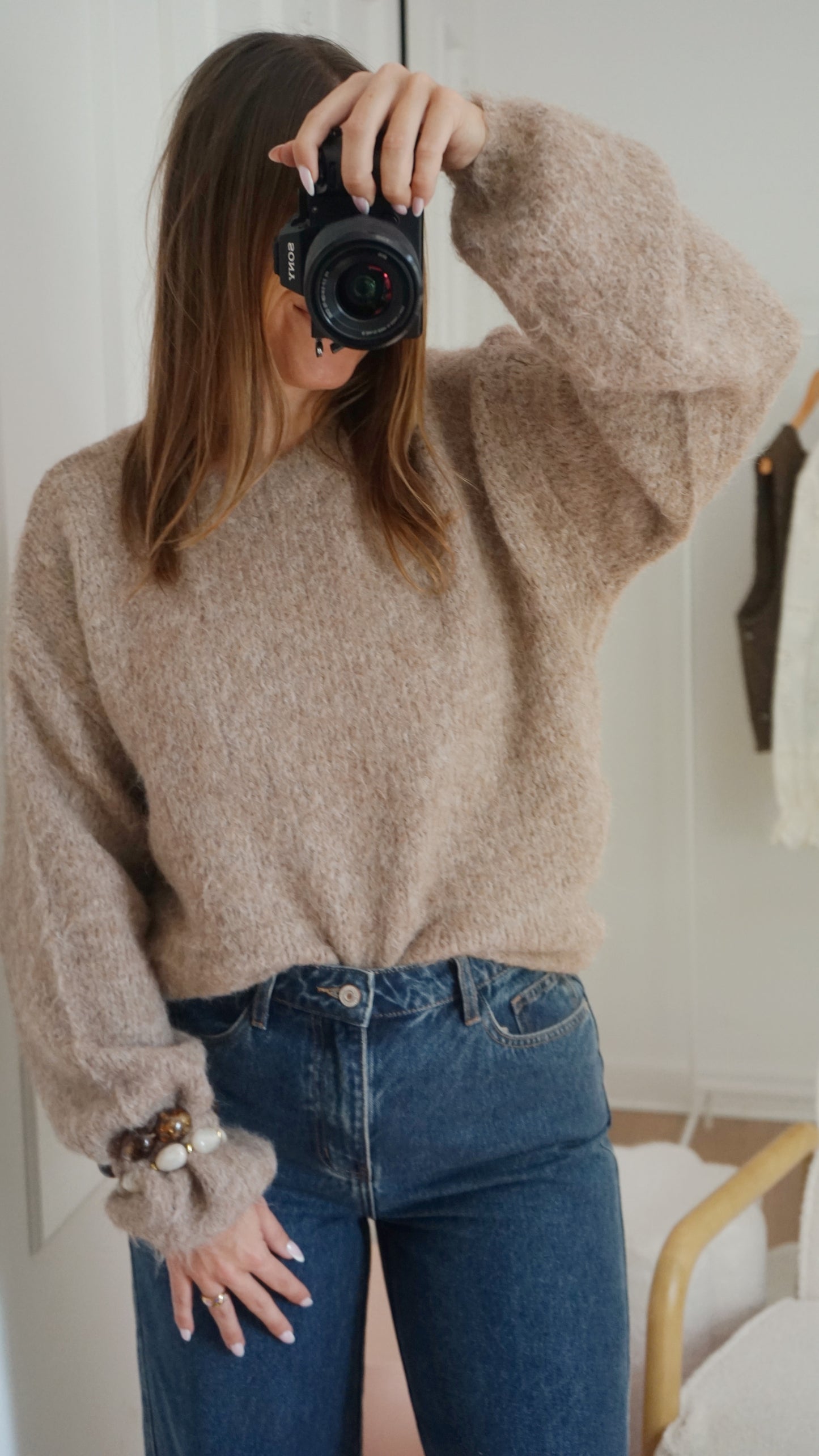 Pull en laine Taupe Henri