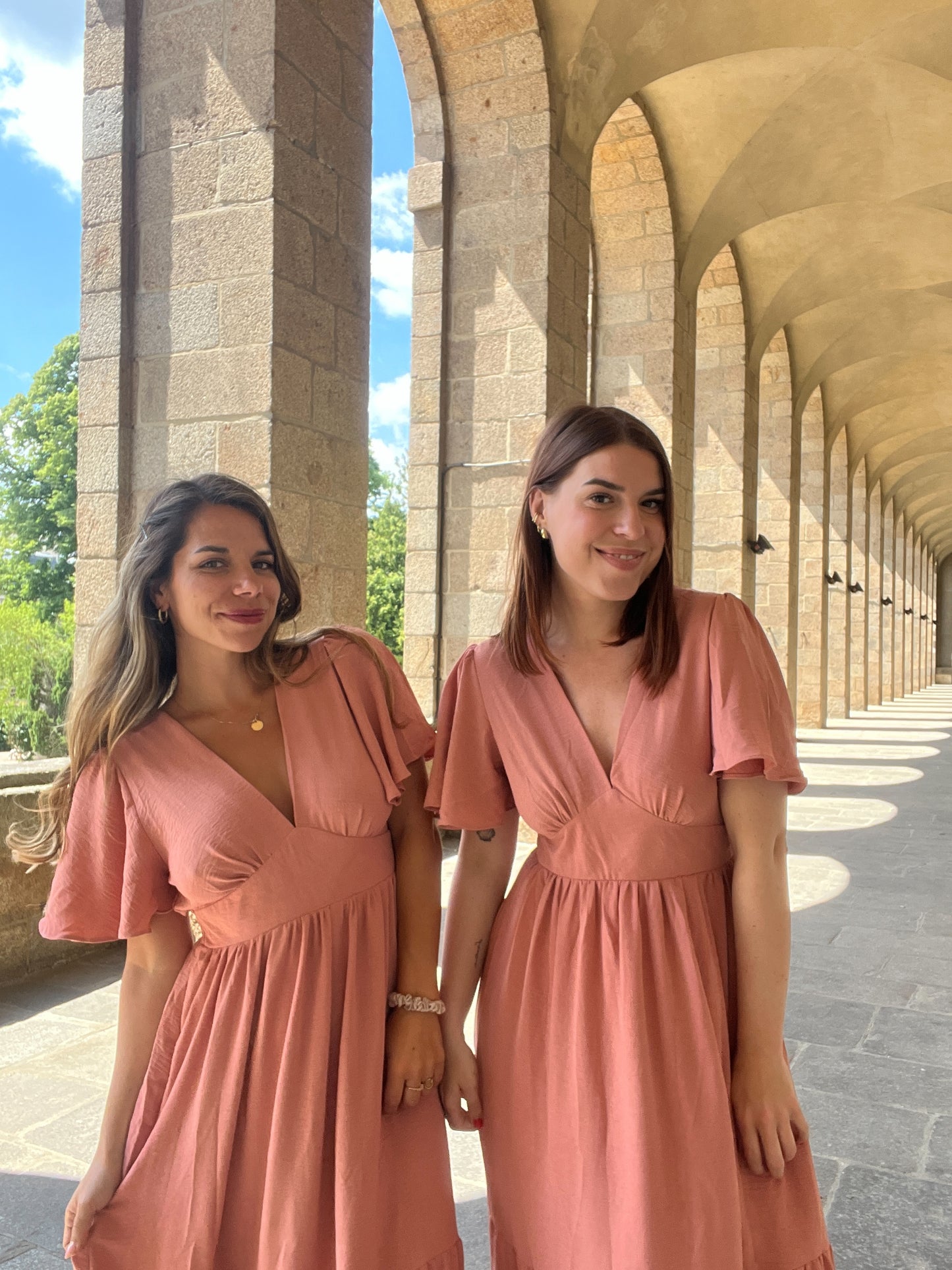 Robe longue Bella rose