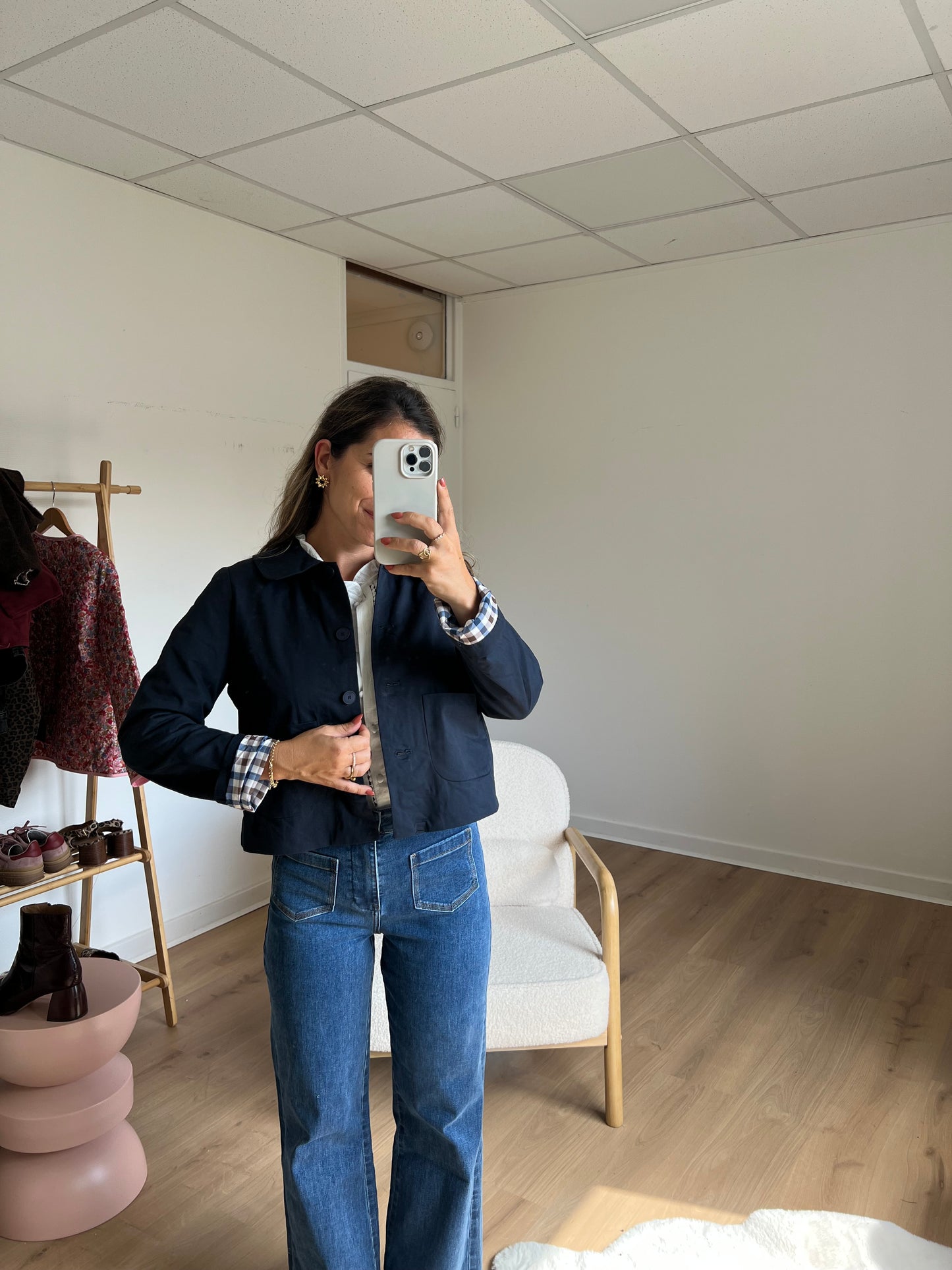 Trench court Claudie bleu marine