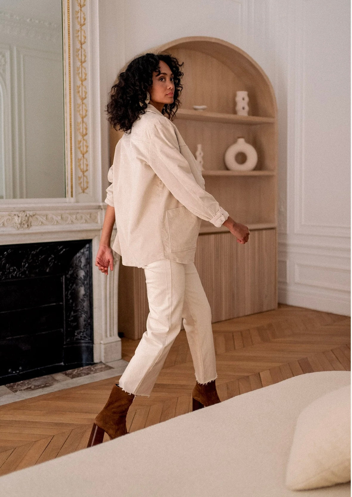 Veste oversize Pauline beige