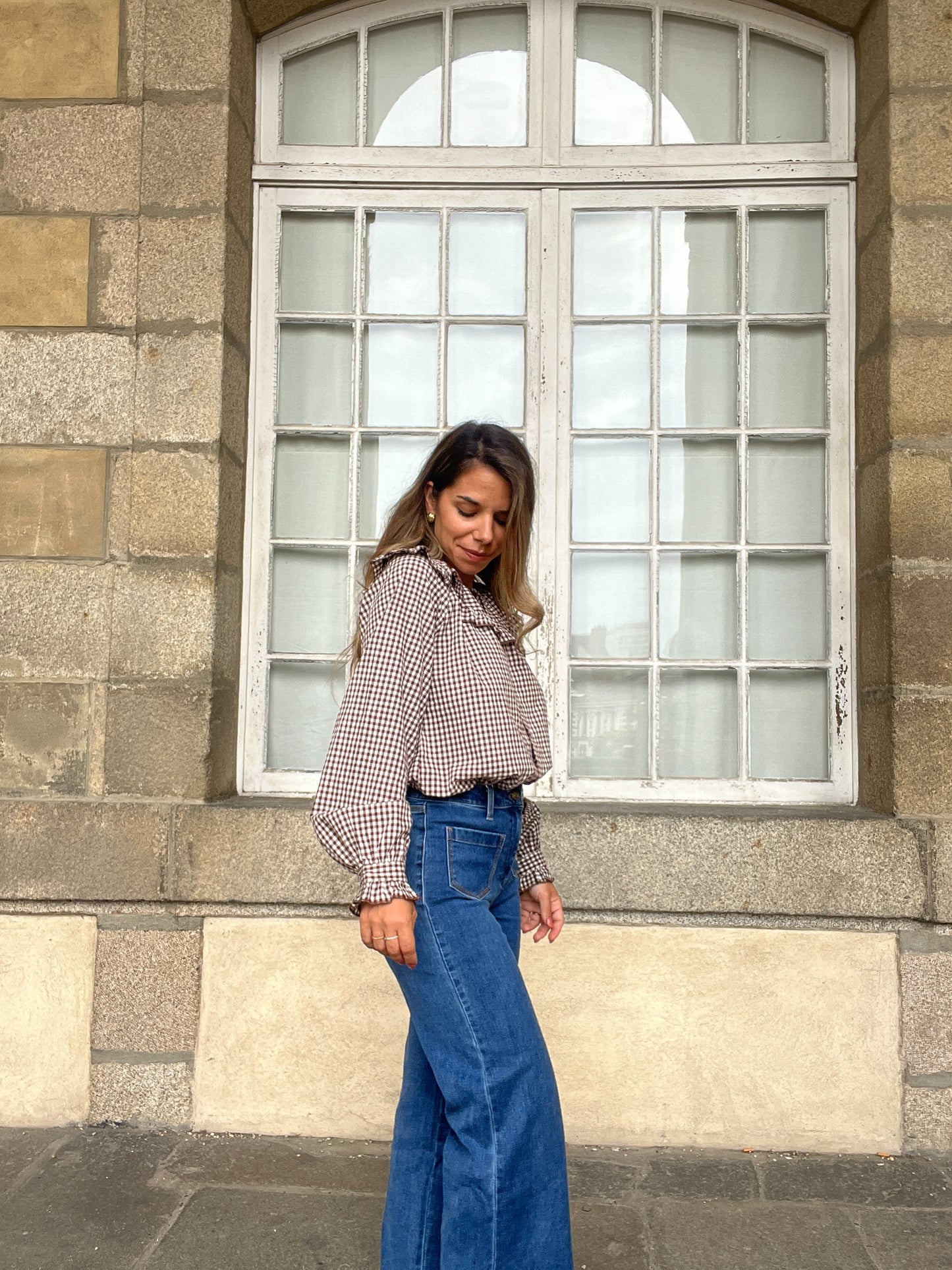 Blouse vichy Capucine marron