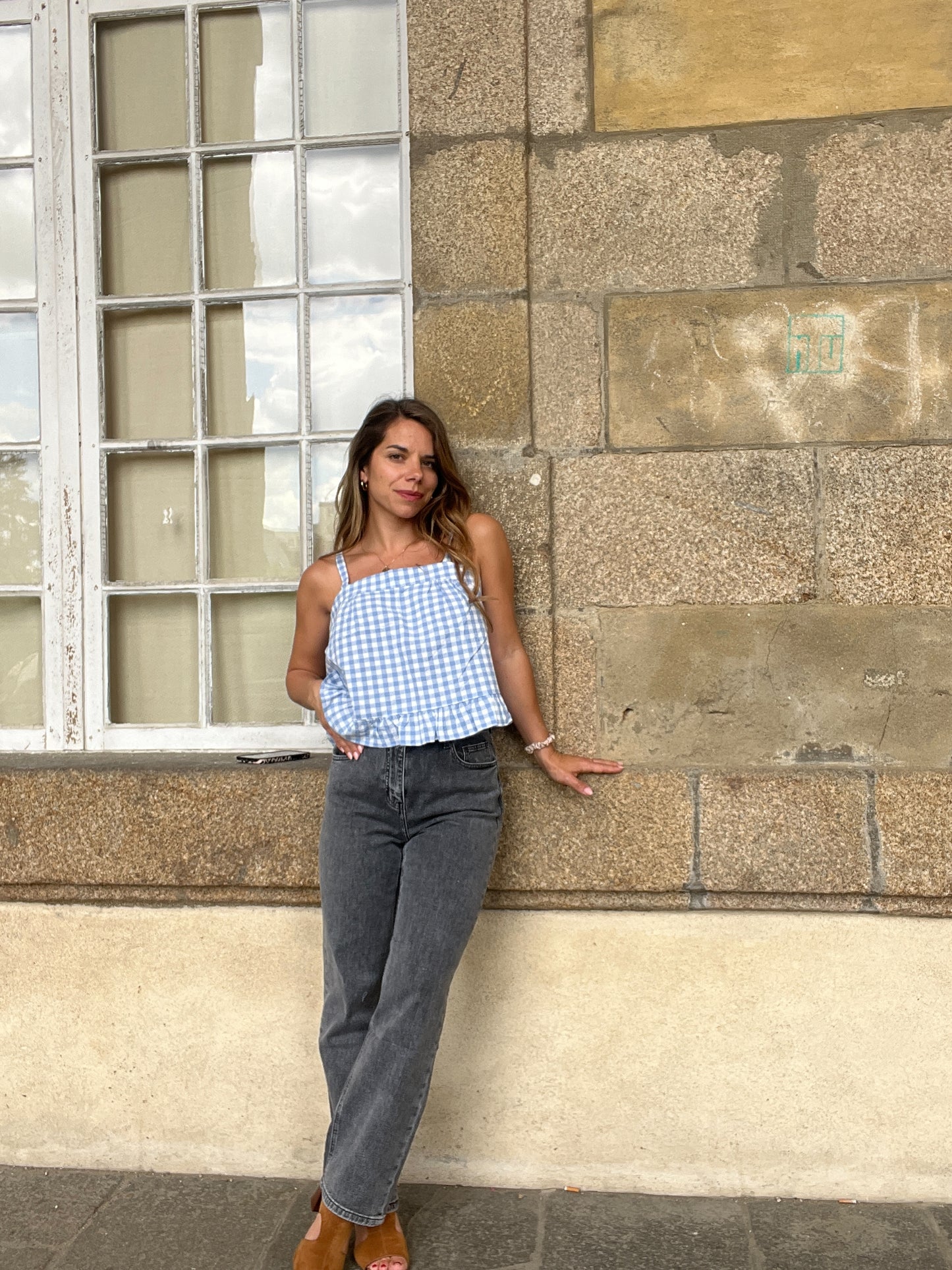 Jean droit Solange gris