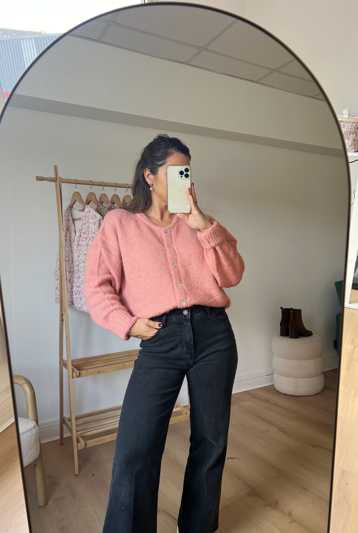 Cardigan Charlie vieux rose