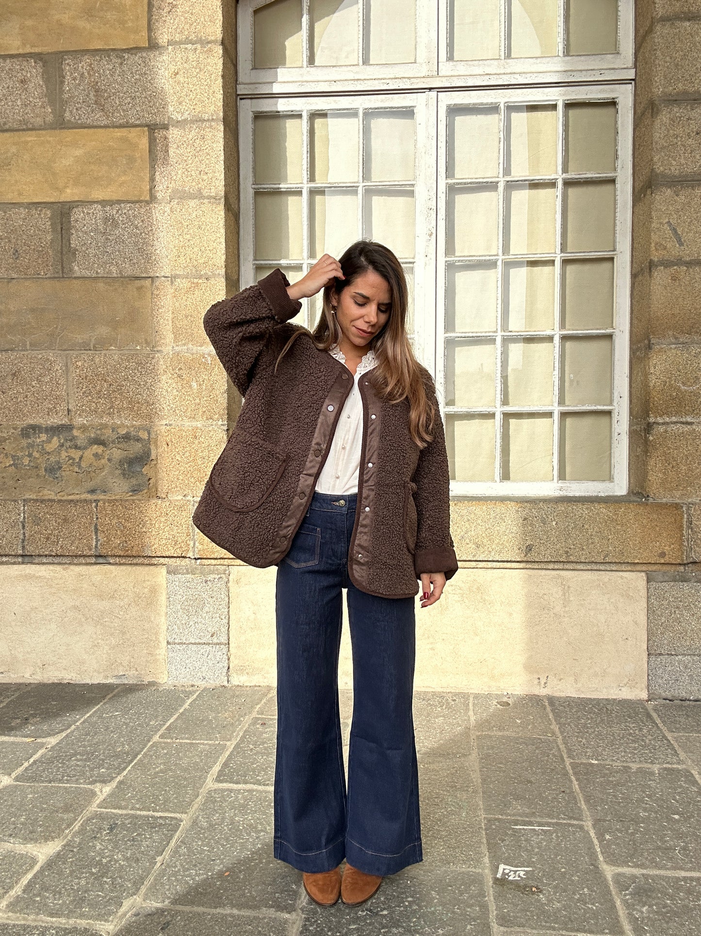 Veste moumoute Esmée marron