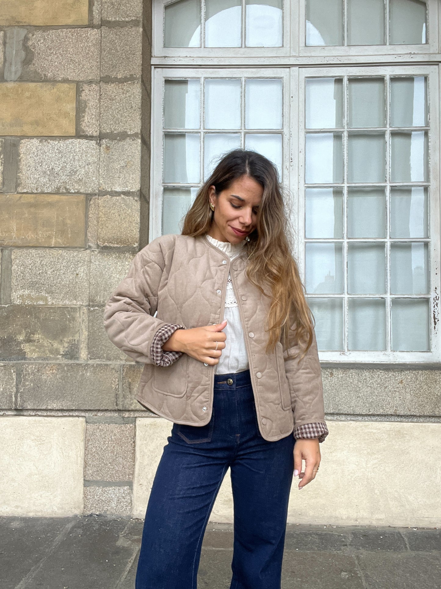 Veste matelassée marron Clara