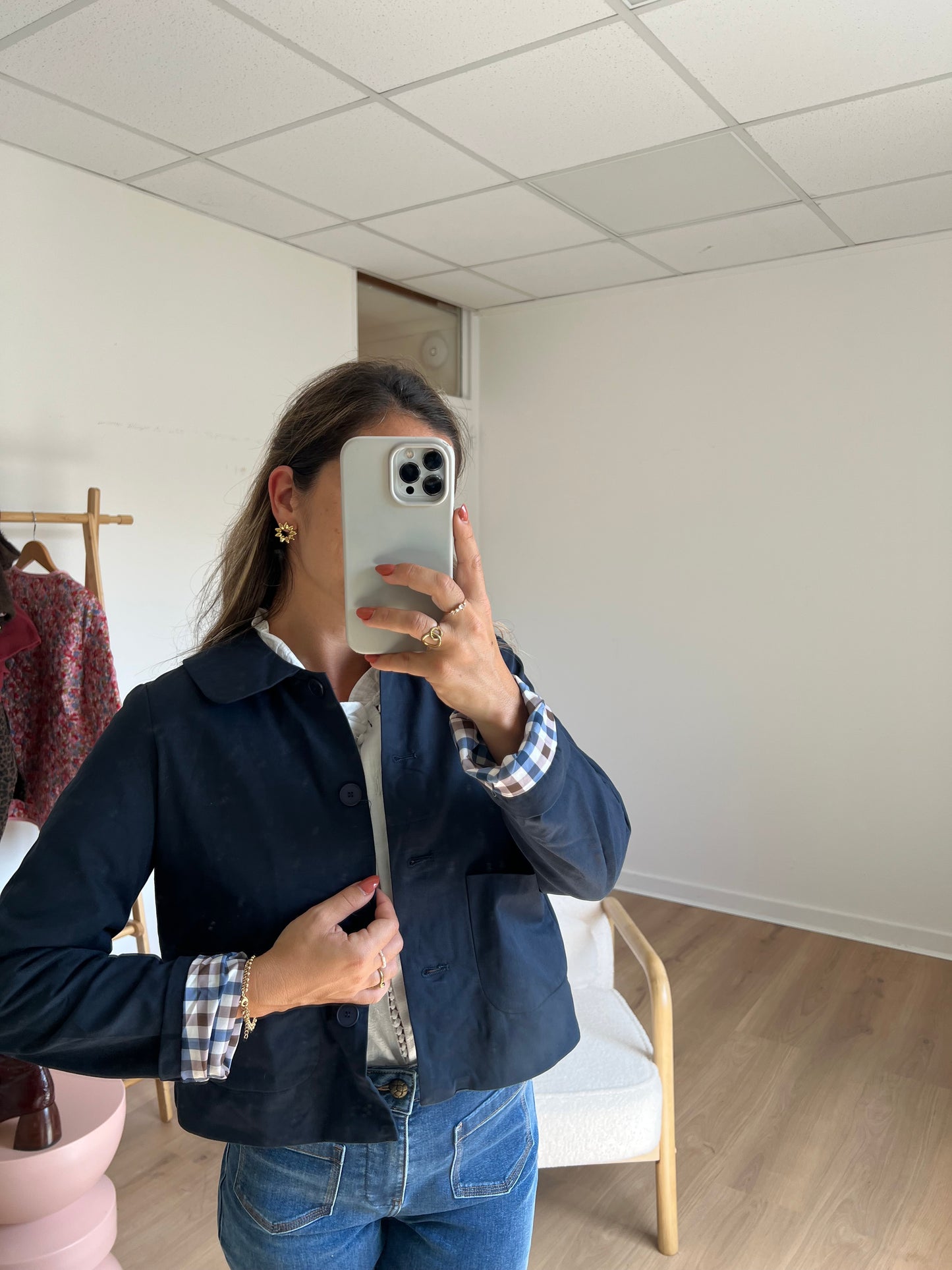 Trench court Claudie bleu marine