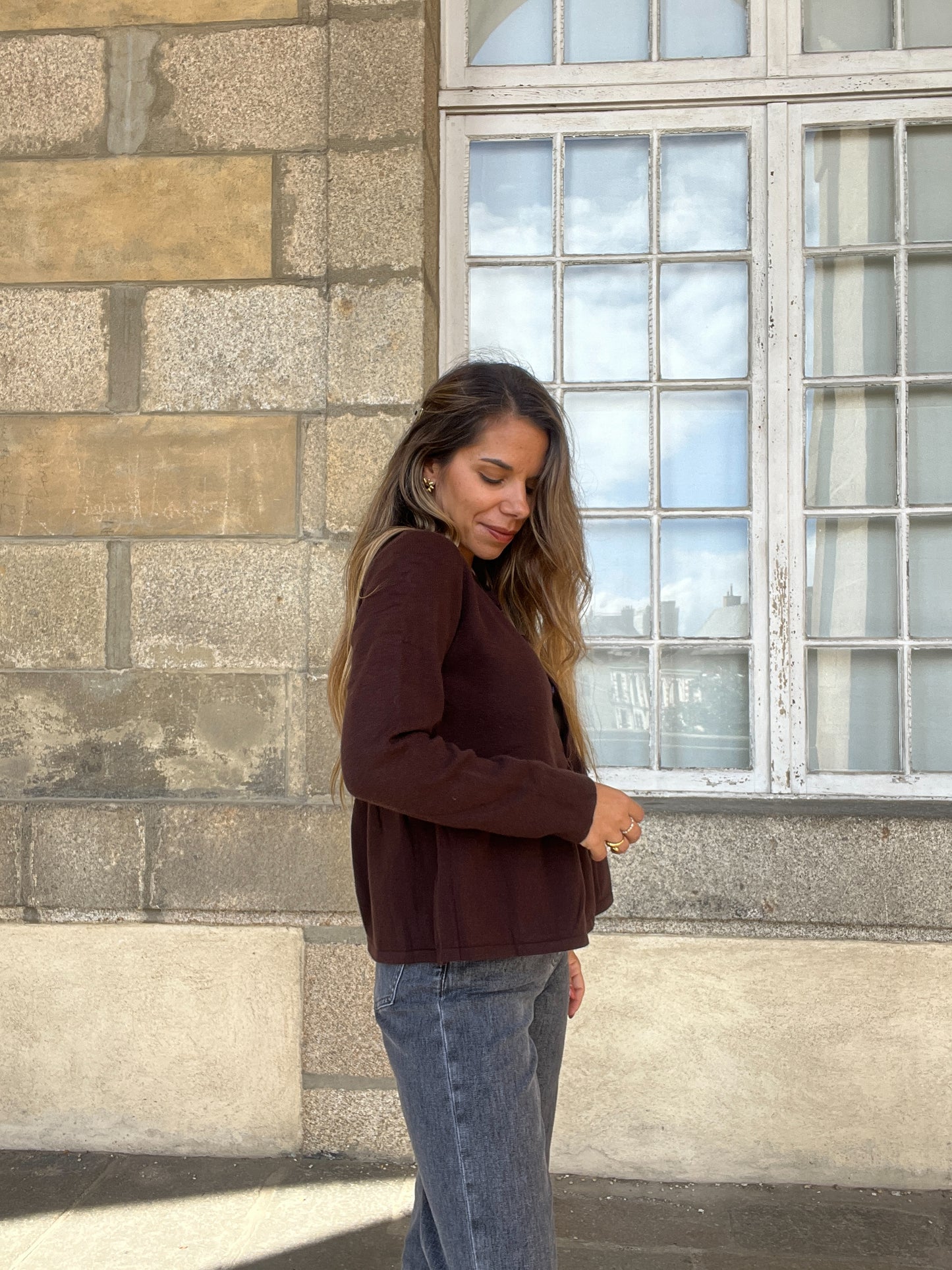Blouse en maille Eva chocolat