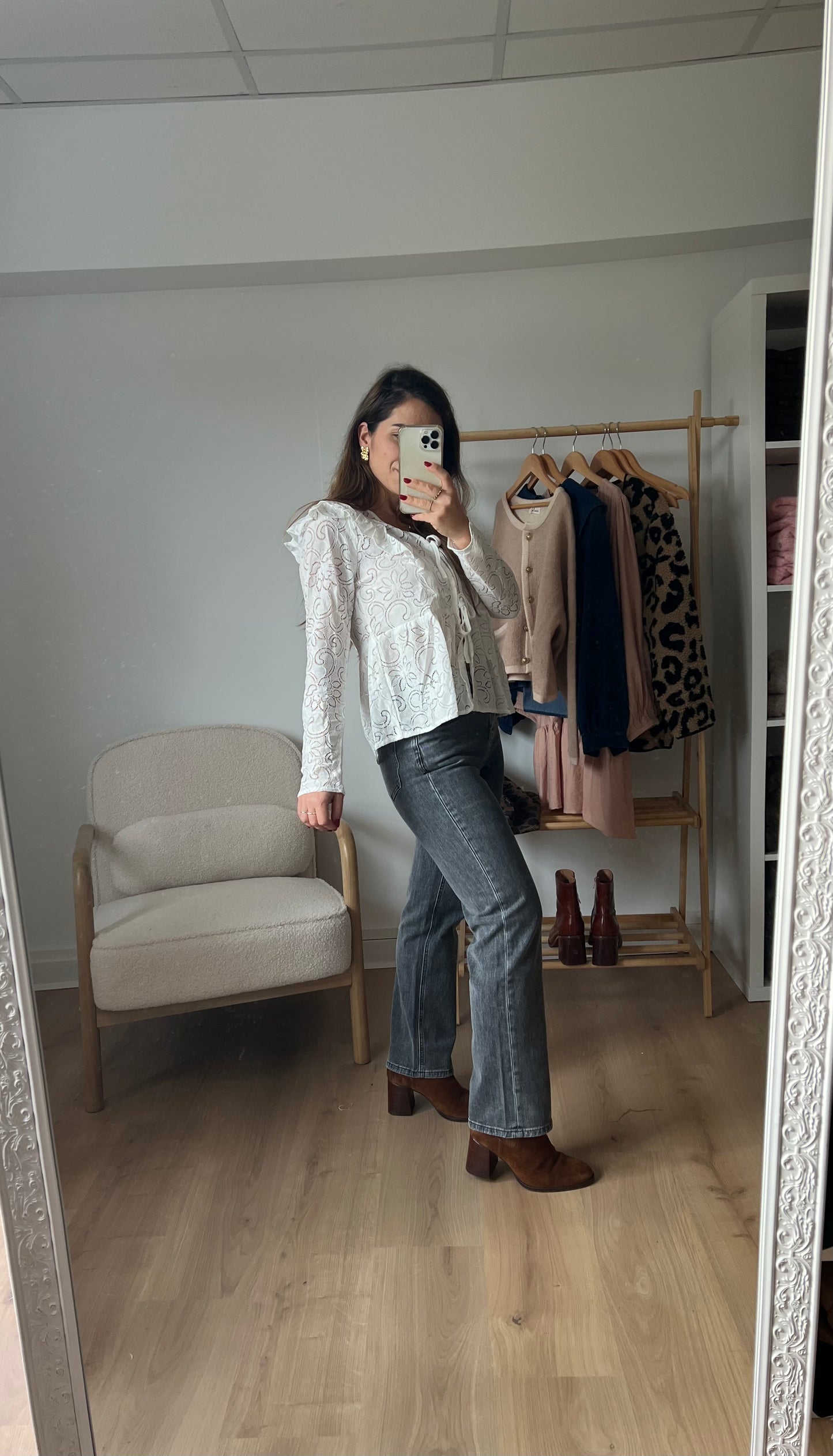 Jean droit Solange gris