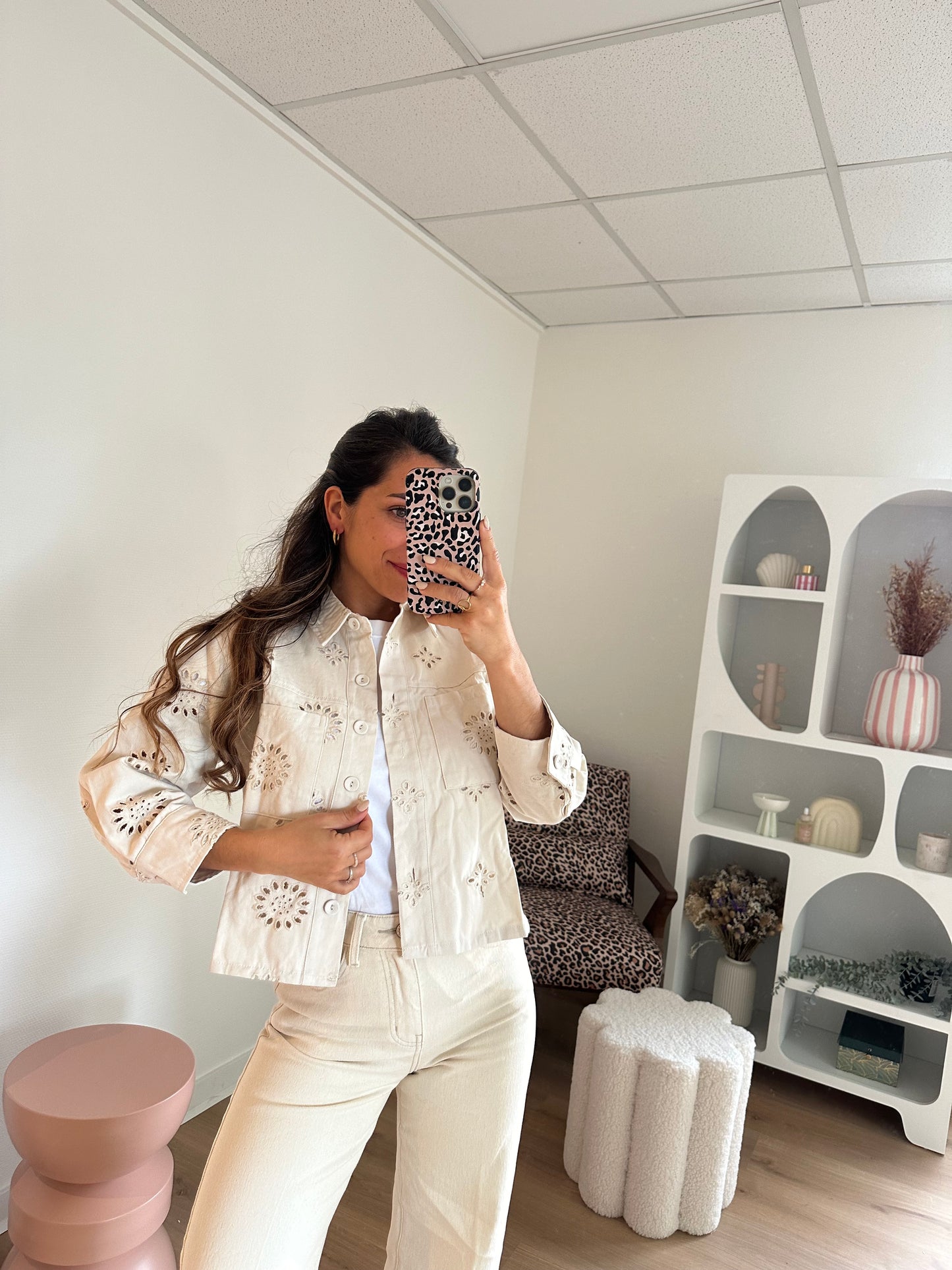 Veste en jean brodée Liza