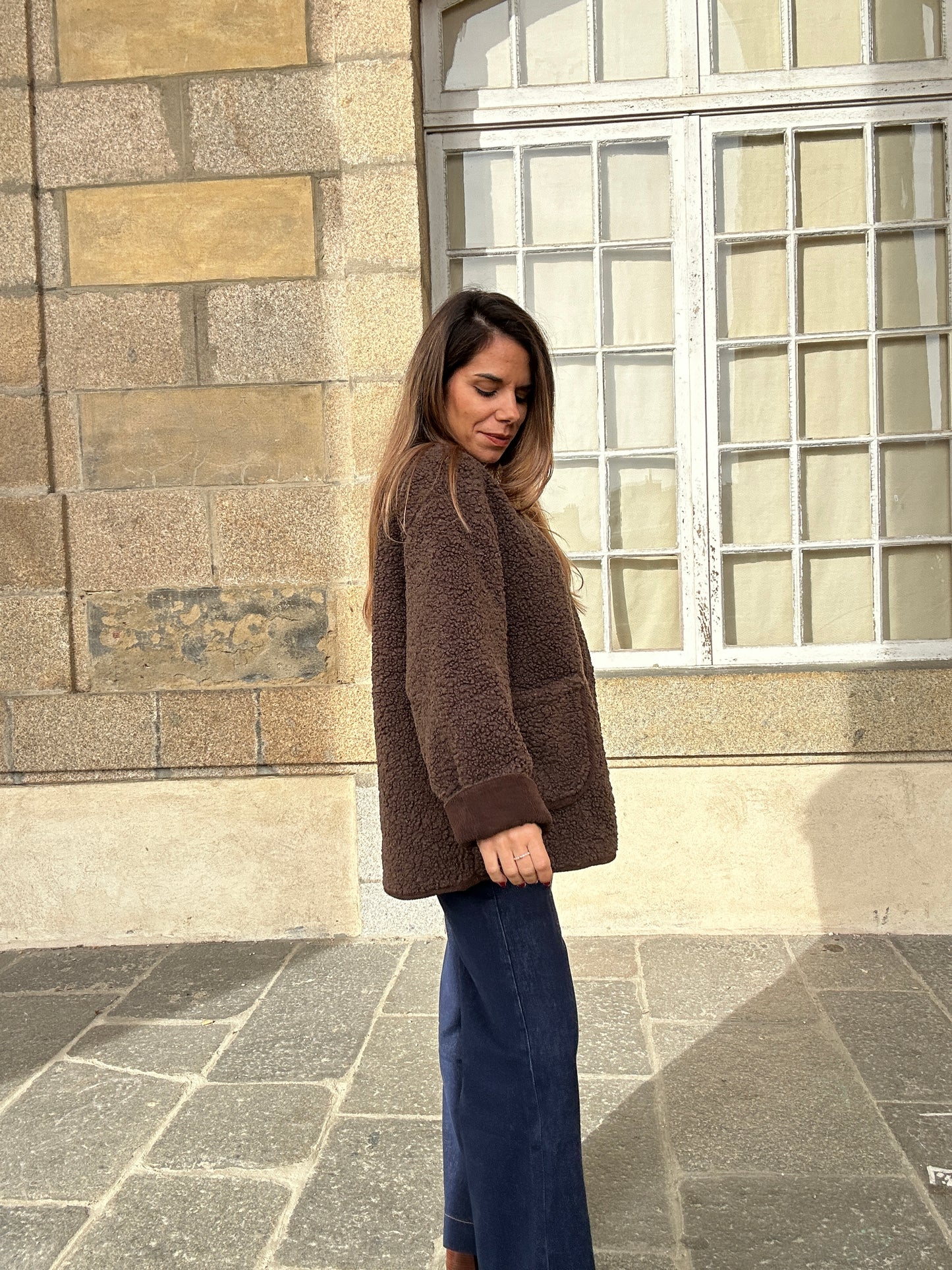 Veste moumoute Esmée marron
