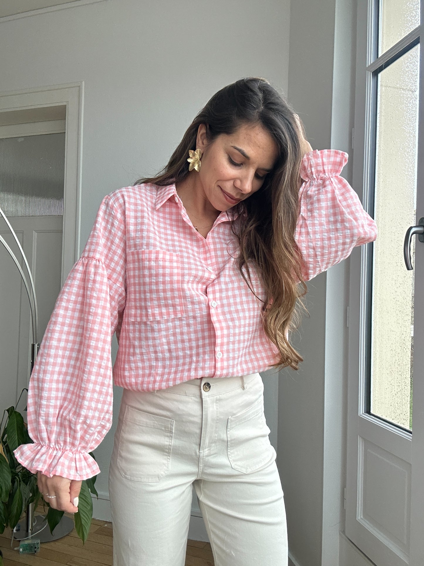 Chemise vichy rose Clara