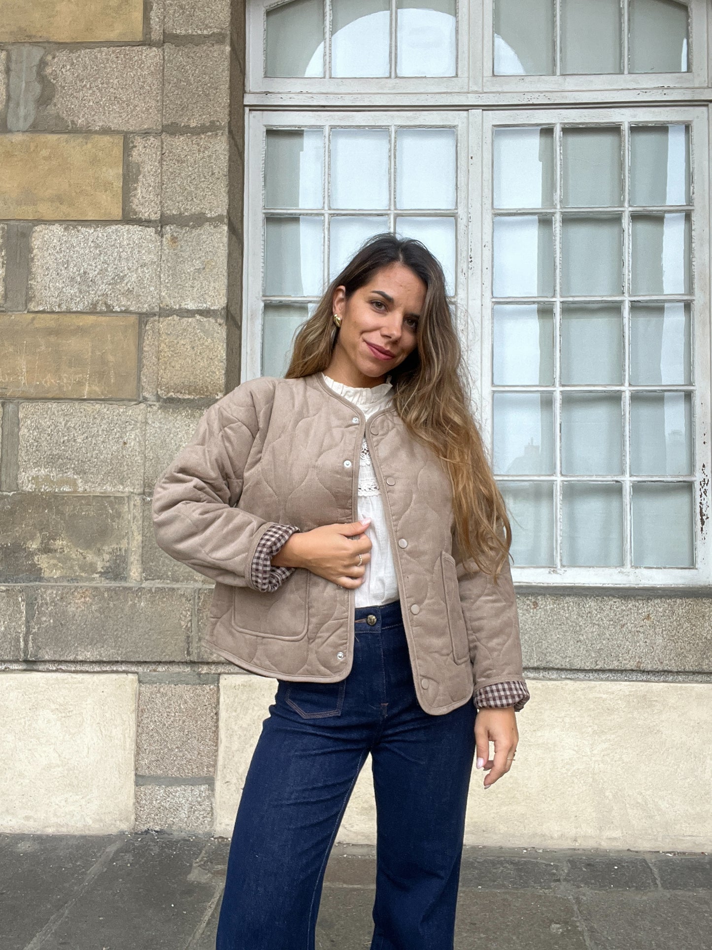 Veste matelassée marron Clara