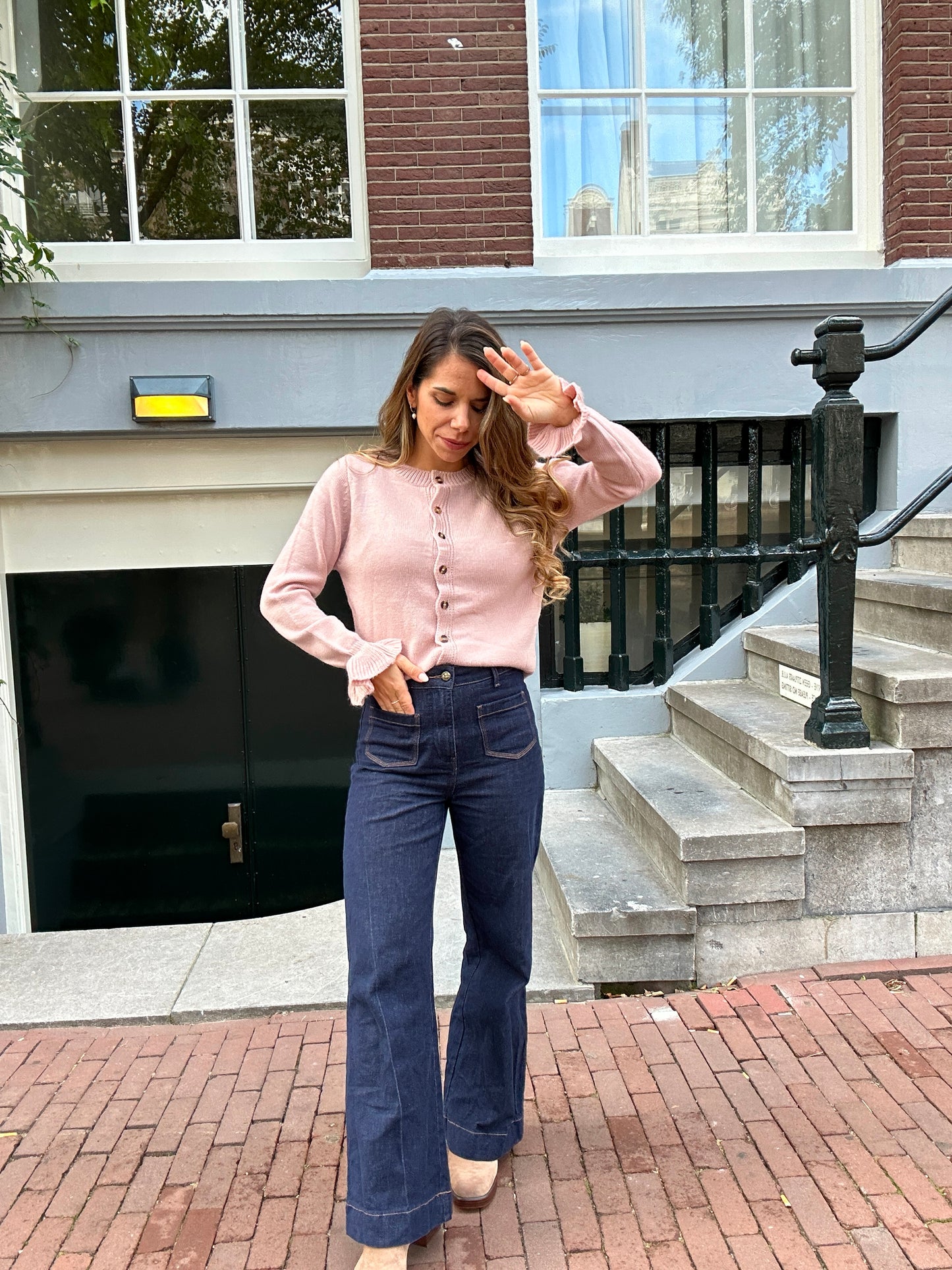 Cardigan doux rose Gaby