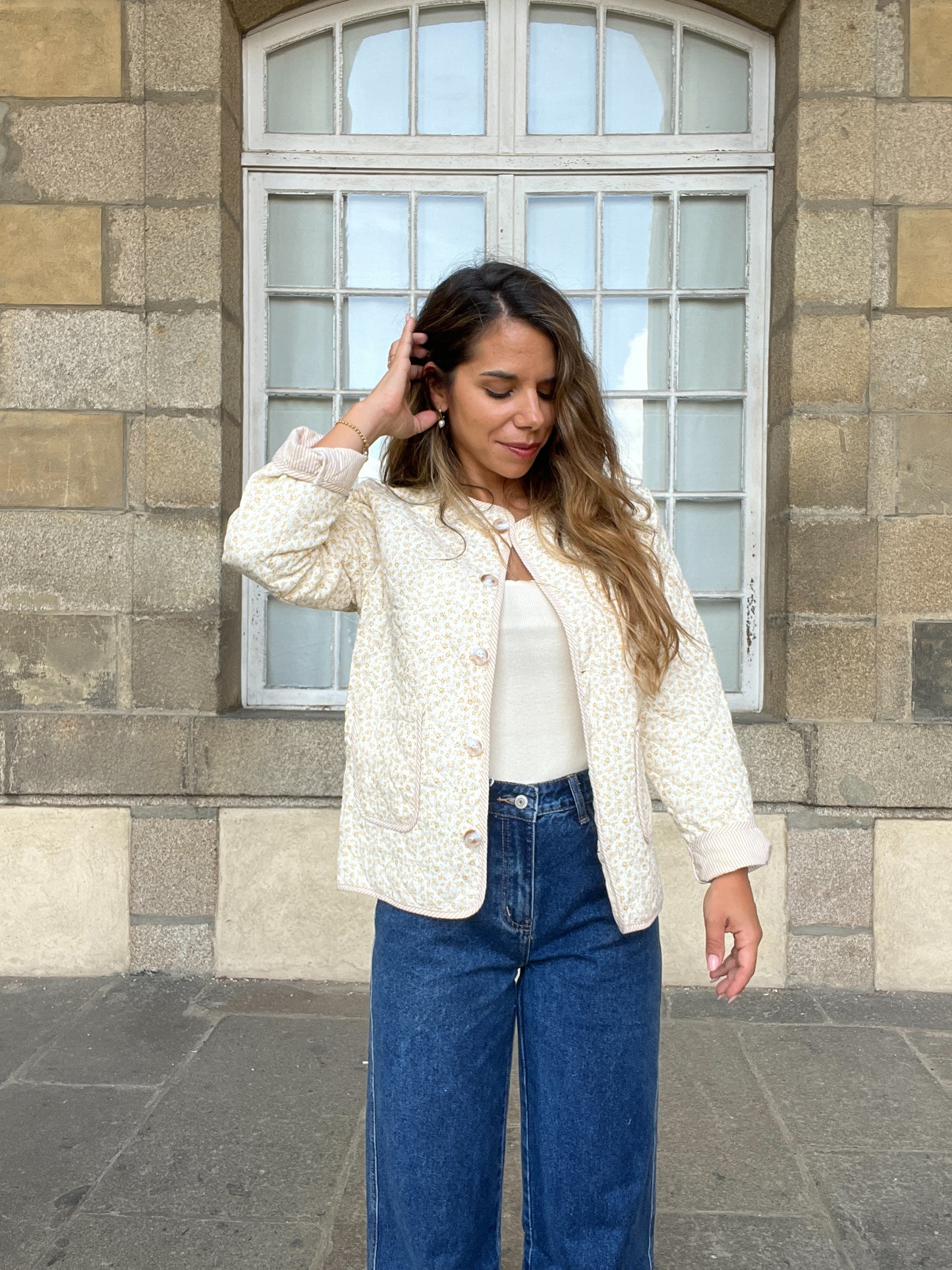 Veste matelassée liberty jaune Alma