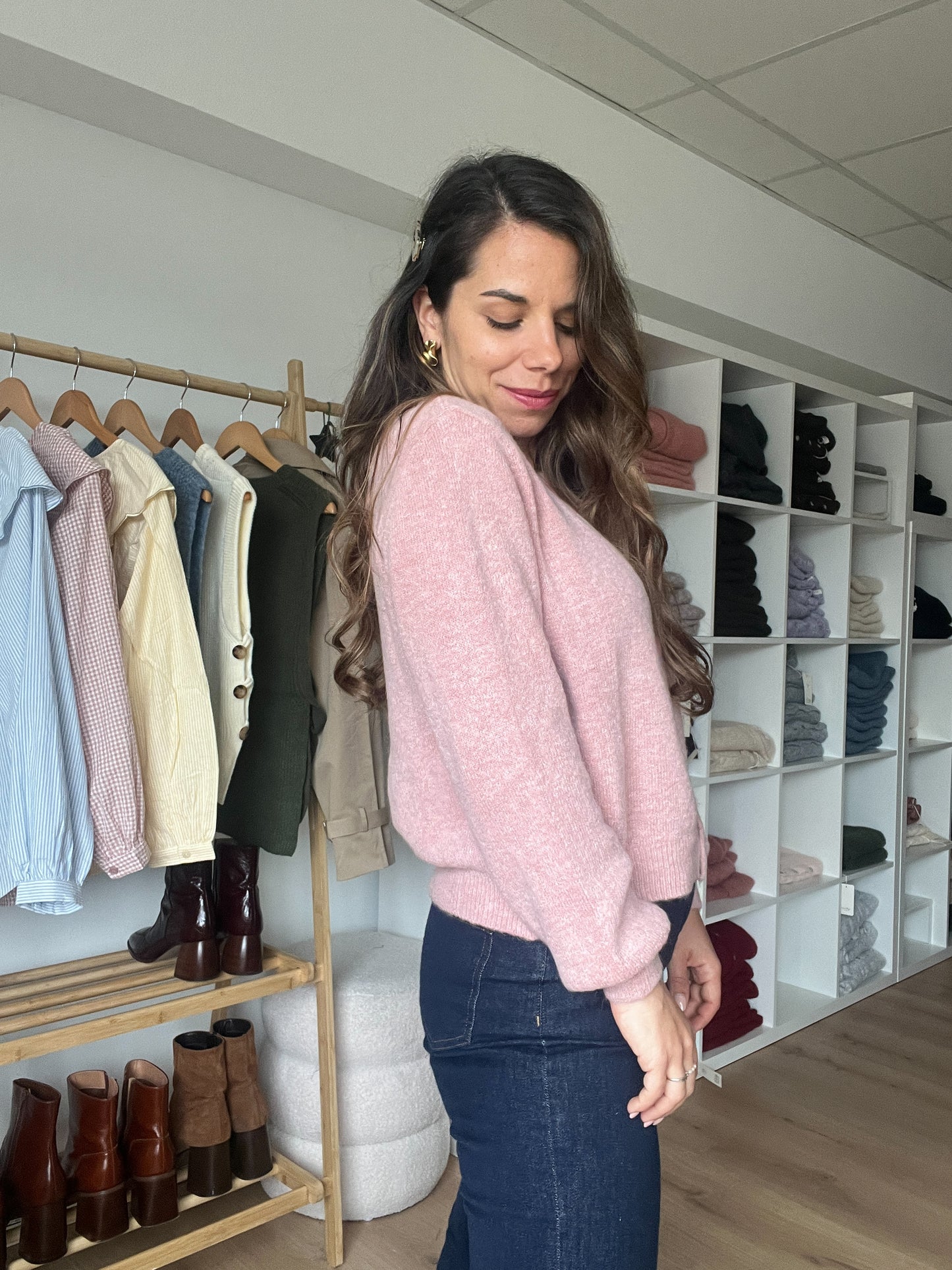 Cardigan vieux rose Léonore