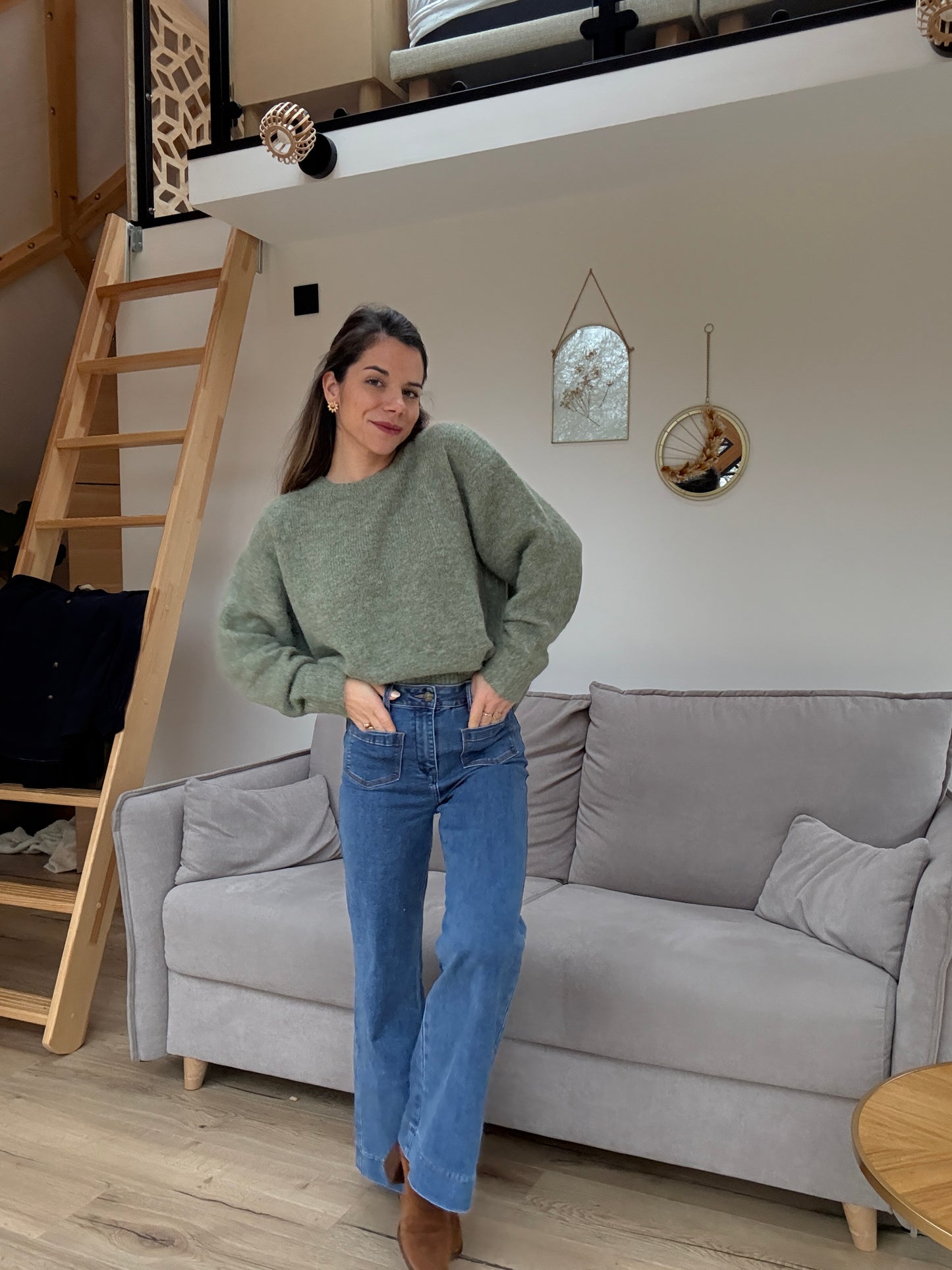 Pull Louise olive