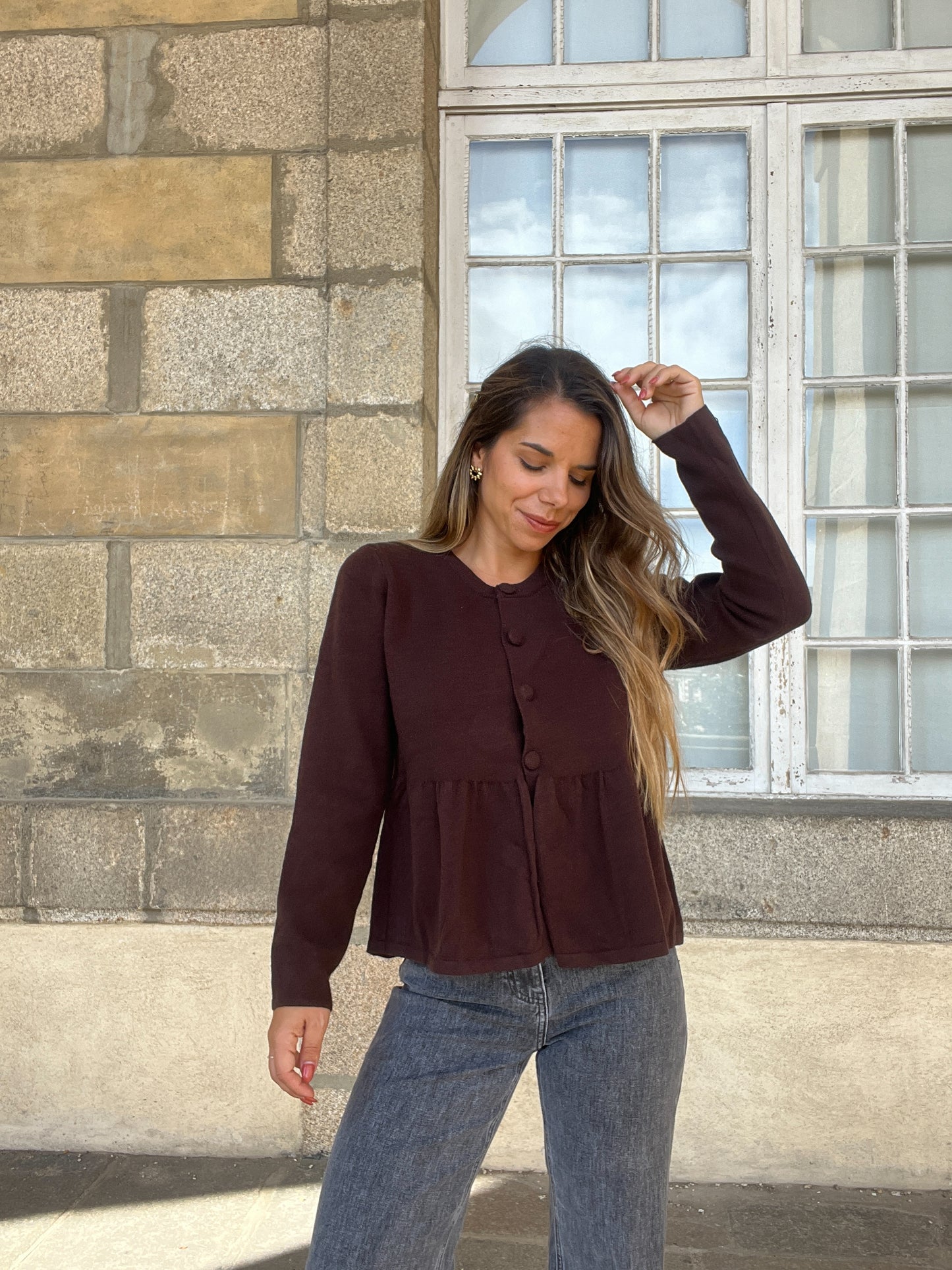 Blouse en maille Eva chocolat