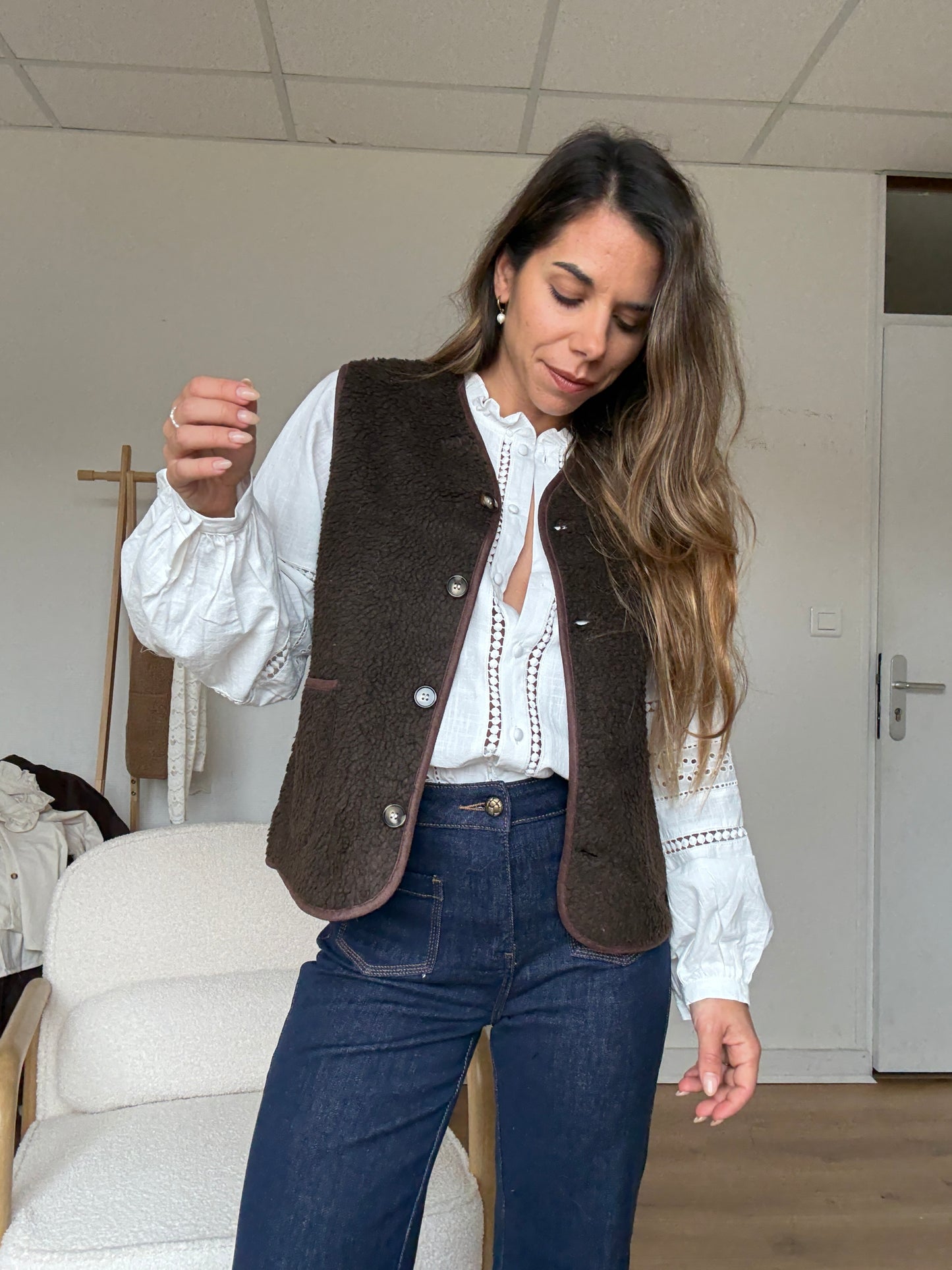 Gilet berger Arianne chocolat