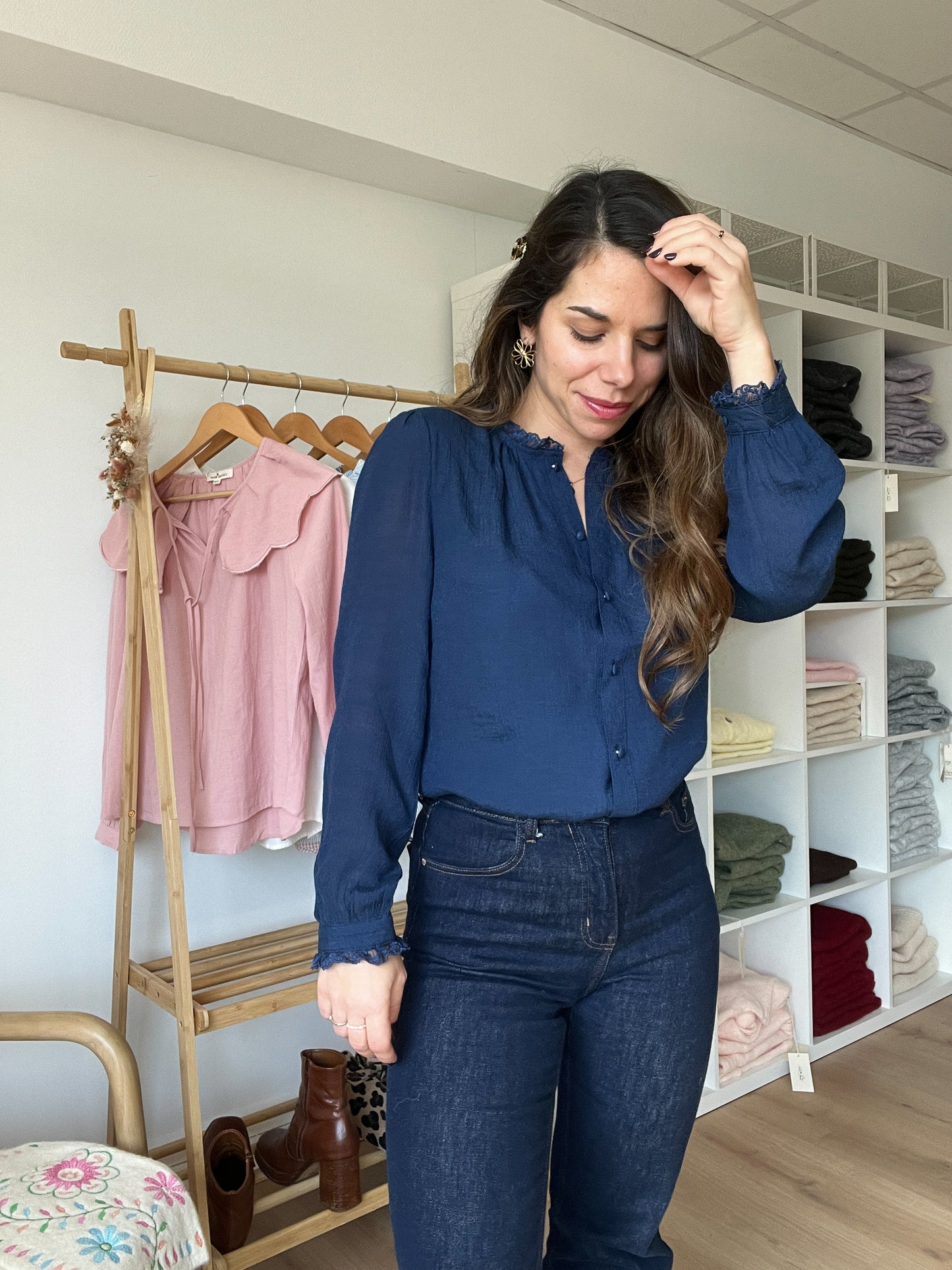 Blouse Catherine bleue marine